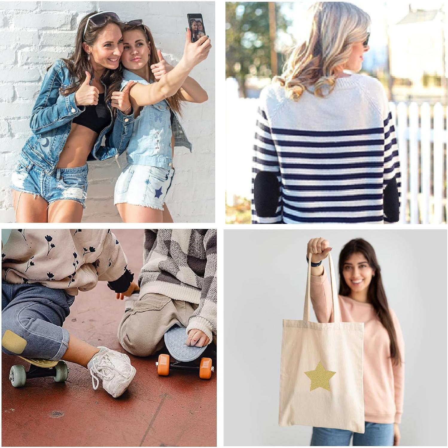 12 Parches Termoadhesivos Beige TXSN 7.5x10.5 cm Algodón