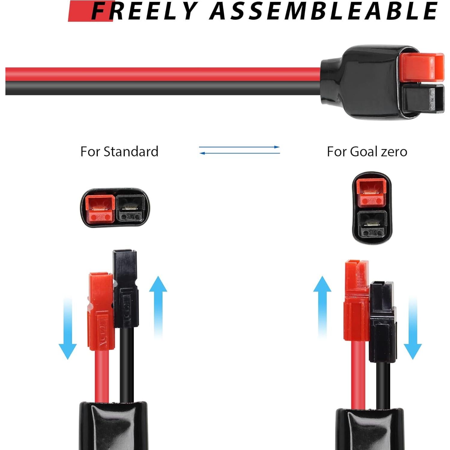 Cable Solar YACSEJAO 10AWG 65cm Conector para Panel Solar