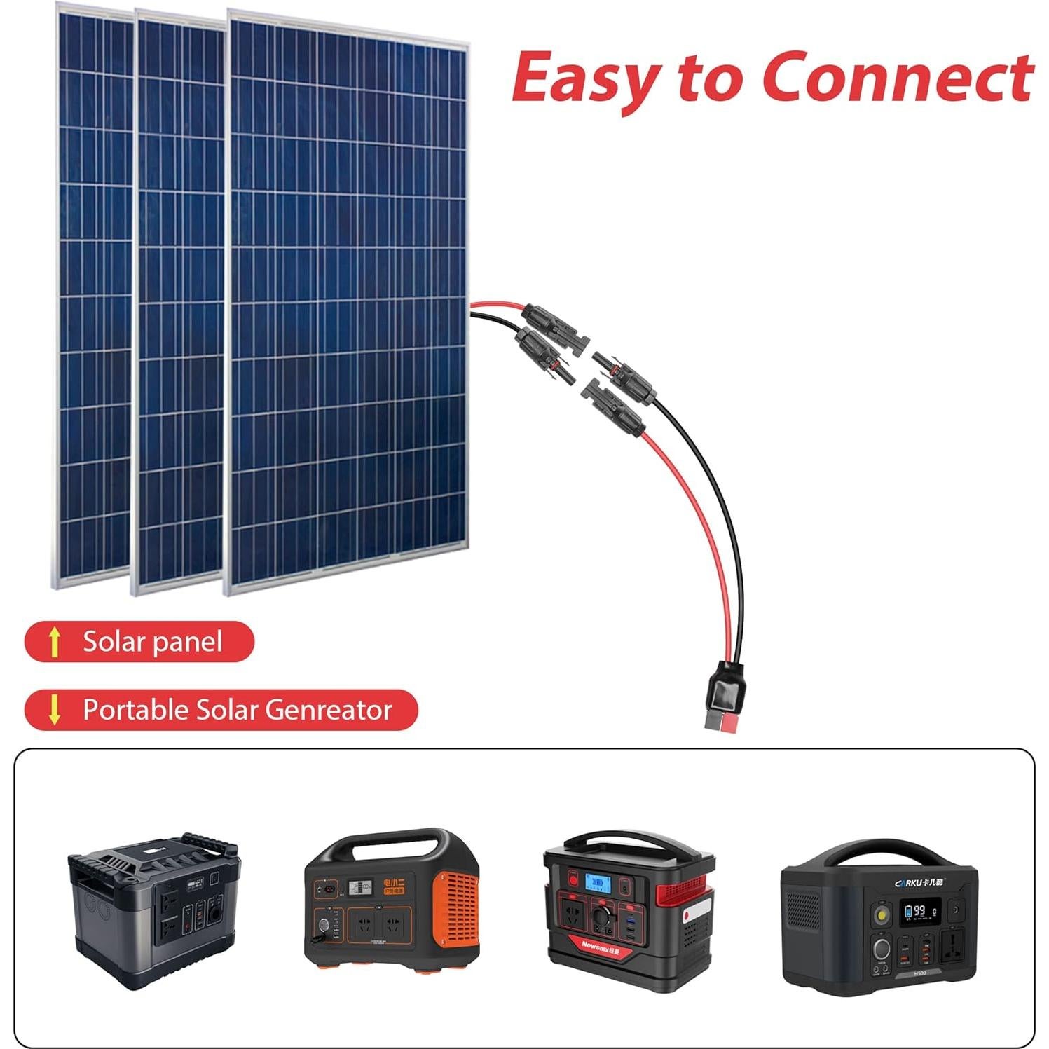 Cable Solar YACSEJAO 10AWG 65cm Conector para Panel Solar