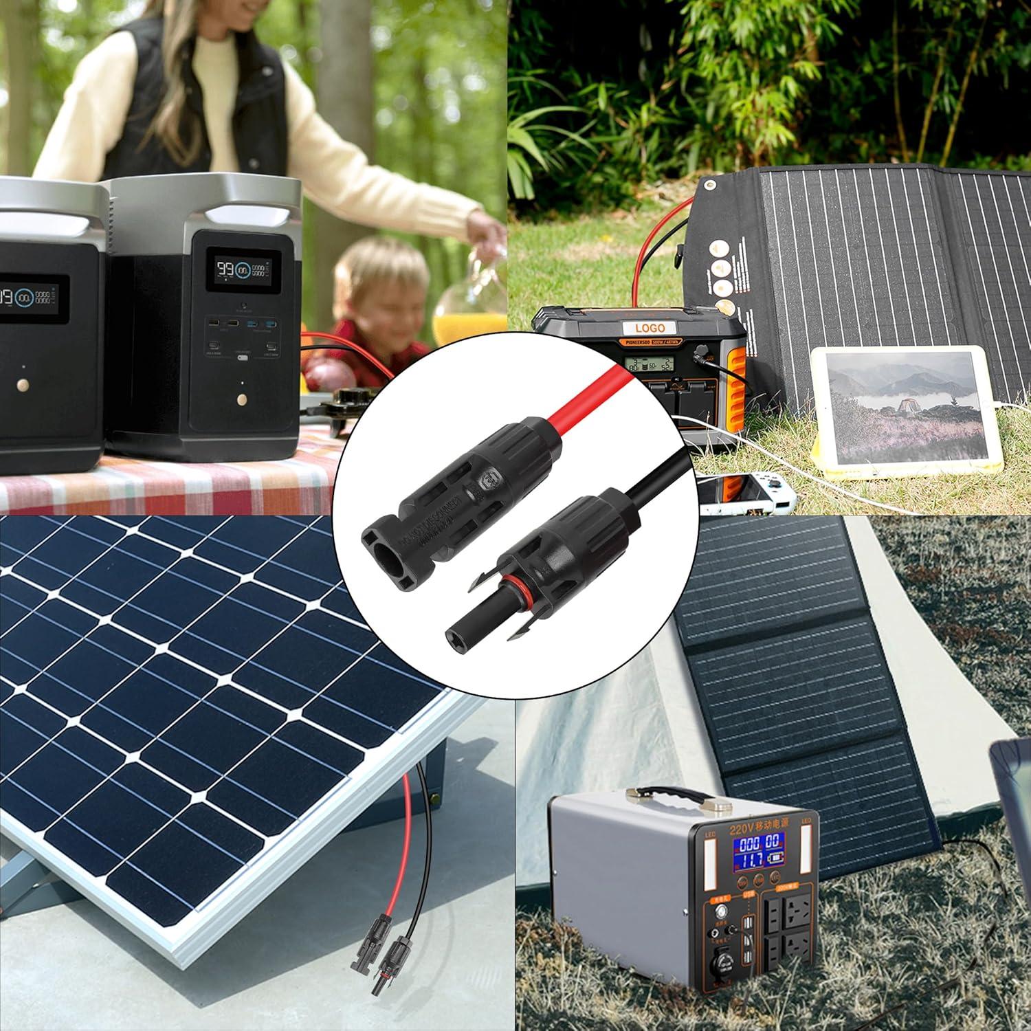 Cable Solar YACSEJAO 10AWG 65cm Conector para Panel Solar