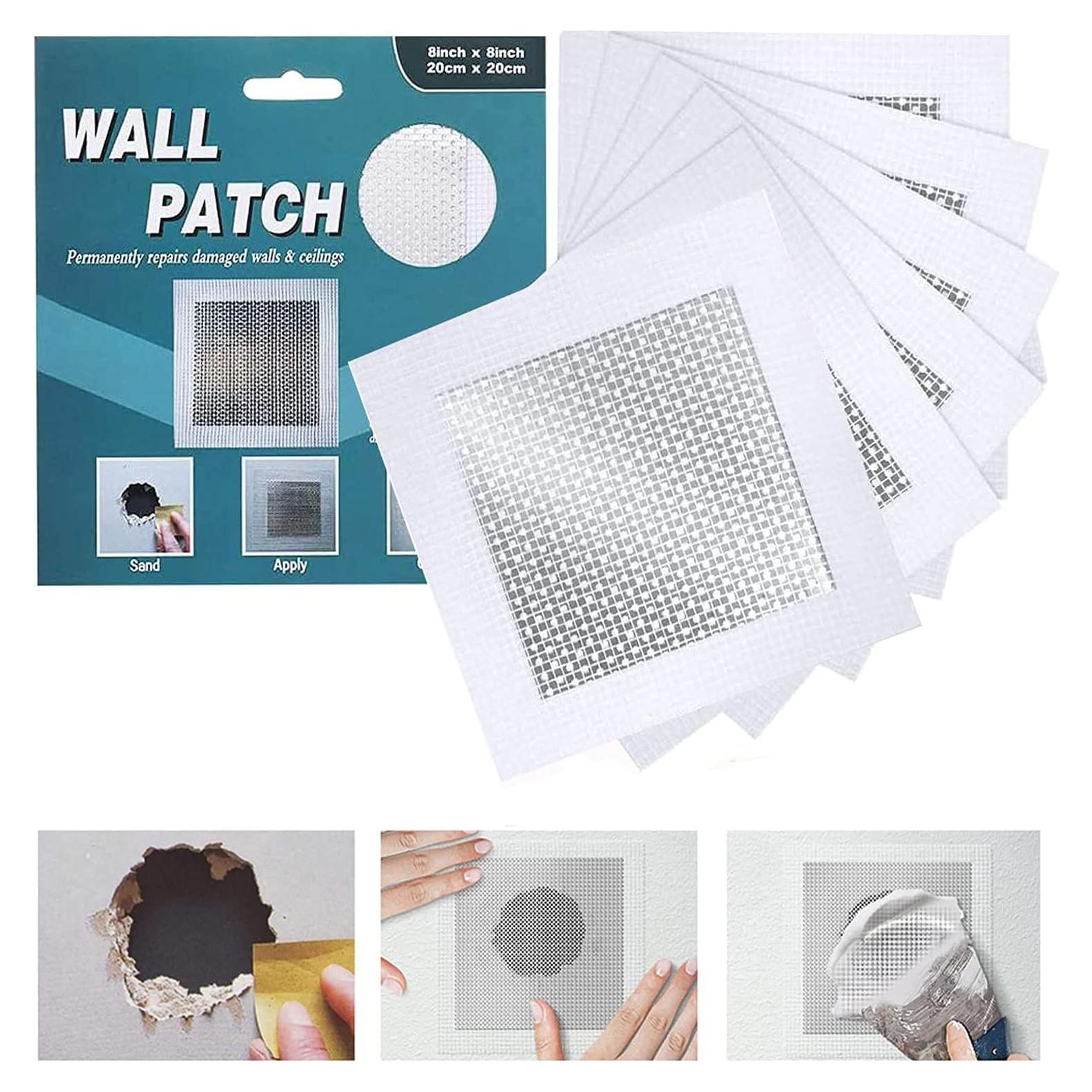 Kit de Parche de Reparación de Pared WDSHCR 6 Piezas 10x10 cm