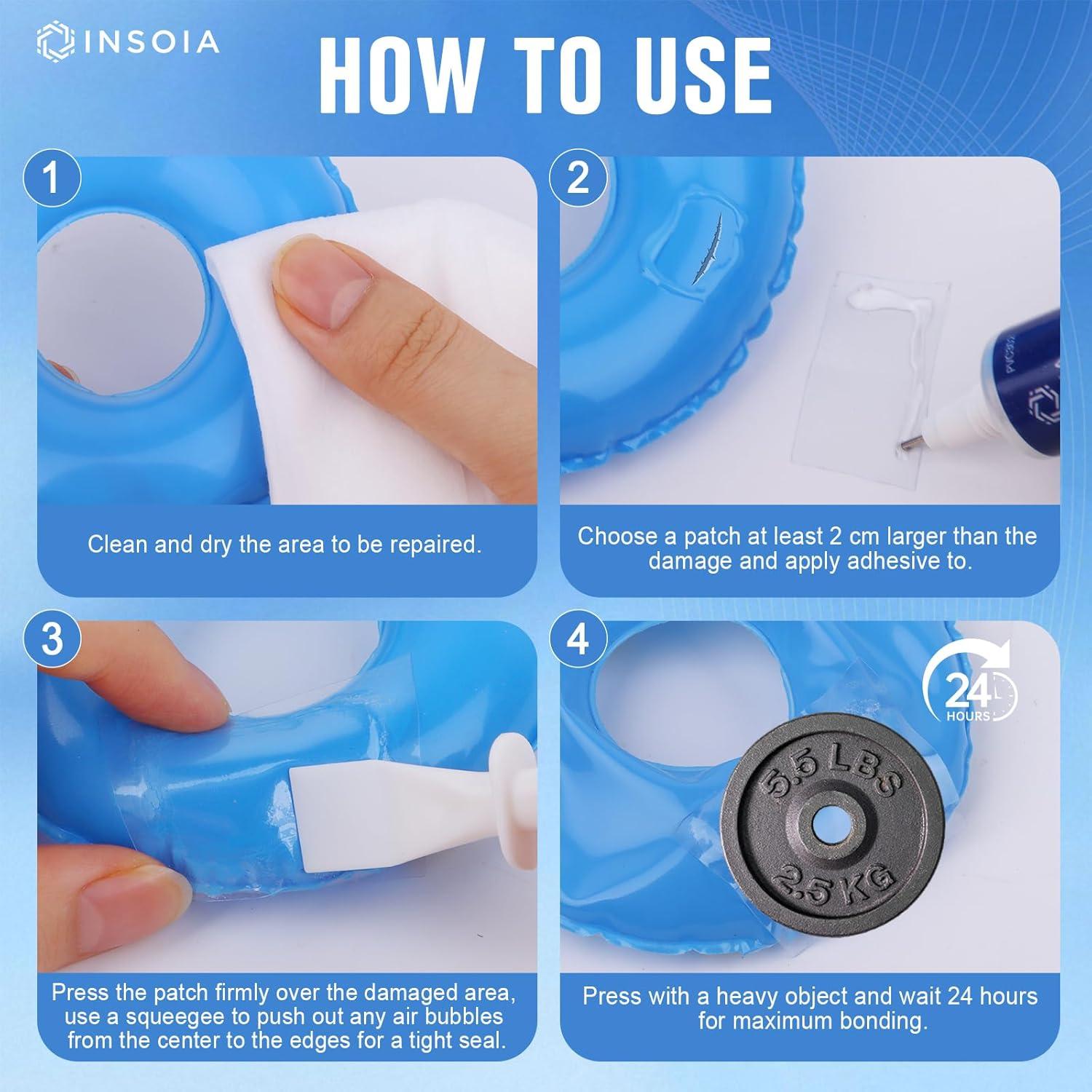 Kit de Parche para Liner de Piscina INSOIA 60 ML x 2 - Reparación Inflables