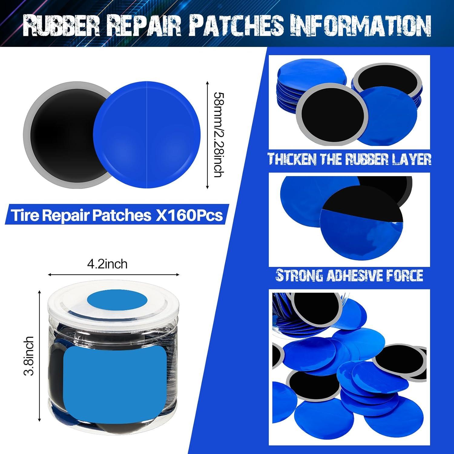 Kit de 100 Parches de Neumático Tallew 58 mm Reparación Fría