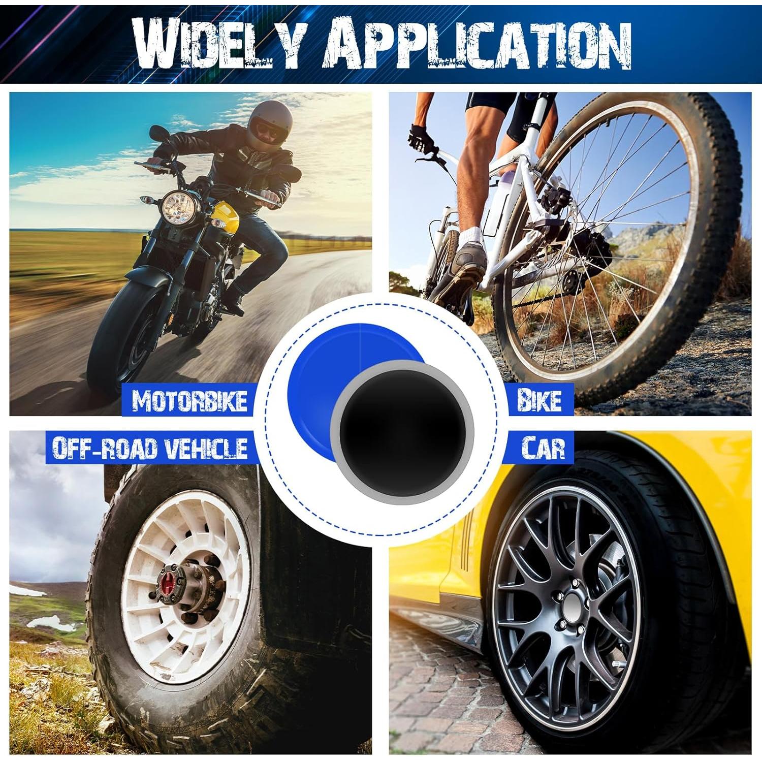 Kit de 100 Parches de Neumático Tallew 58 mm Reparación Fría