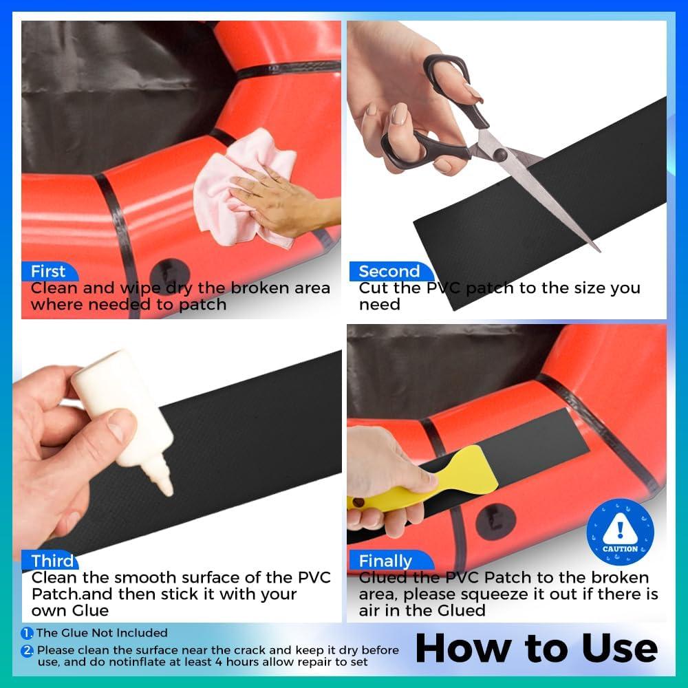 Parche de Reparación PVC Yetaha 3PCS para Kayak y Bote Inflable