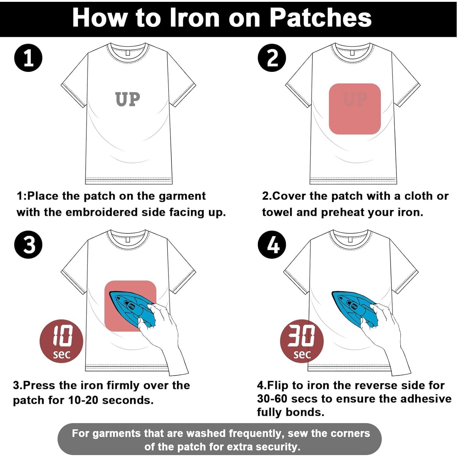 72 Parches Bordados Letras y Números Hierro Anwenk Blanco