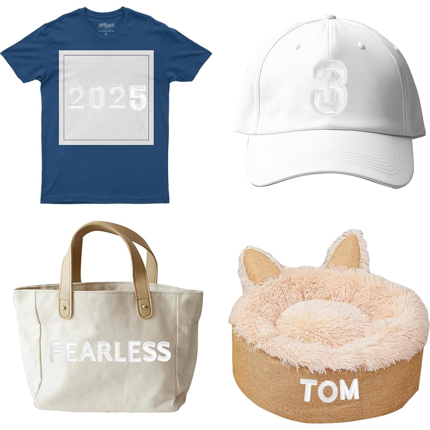 72 Parches Bordados Letras y Números Hierro Anwenk Blanco