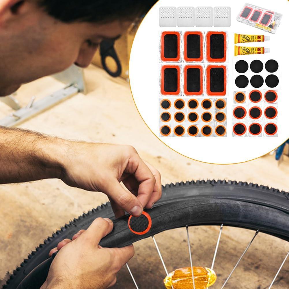 Bike Tire Repair Kit, Bycicle Inner Tube Puncture Patch Kits,Glueless Patchs for Road Mountain