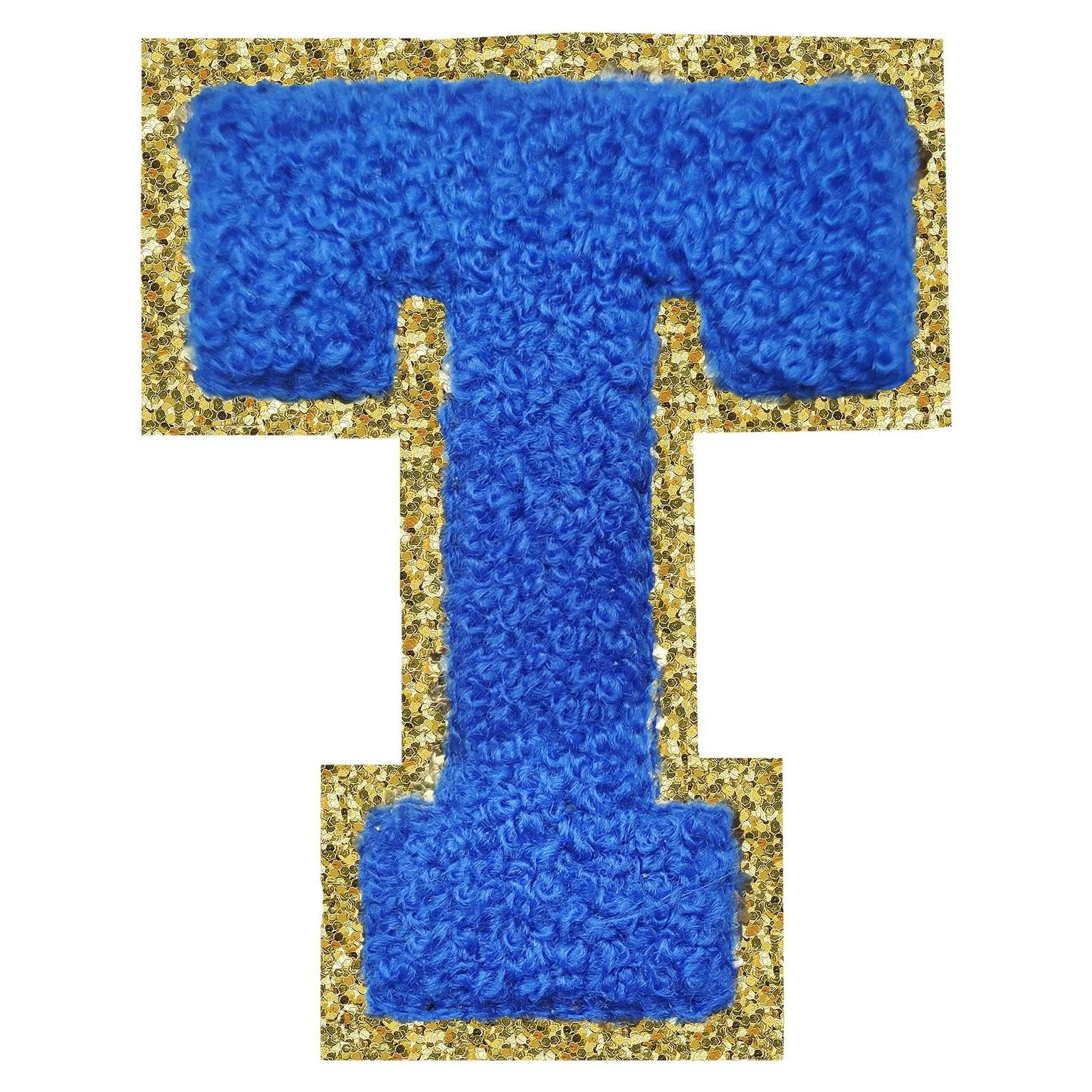 Parche de Letras Chenille Azul Oscuro SPRT 3 Piezas 7.9 cm