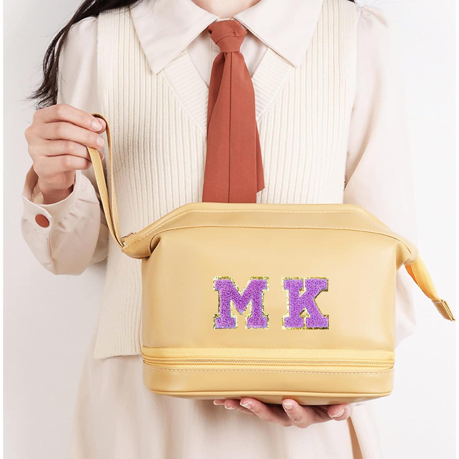 Parche de Letras Chenille Jongdari Autoadhesivas 52pcs Púrpura