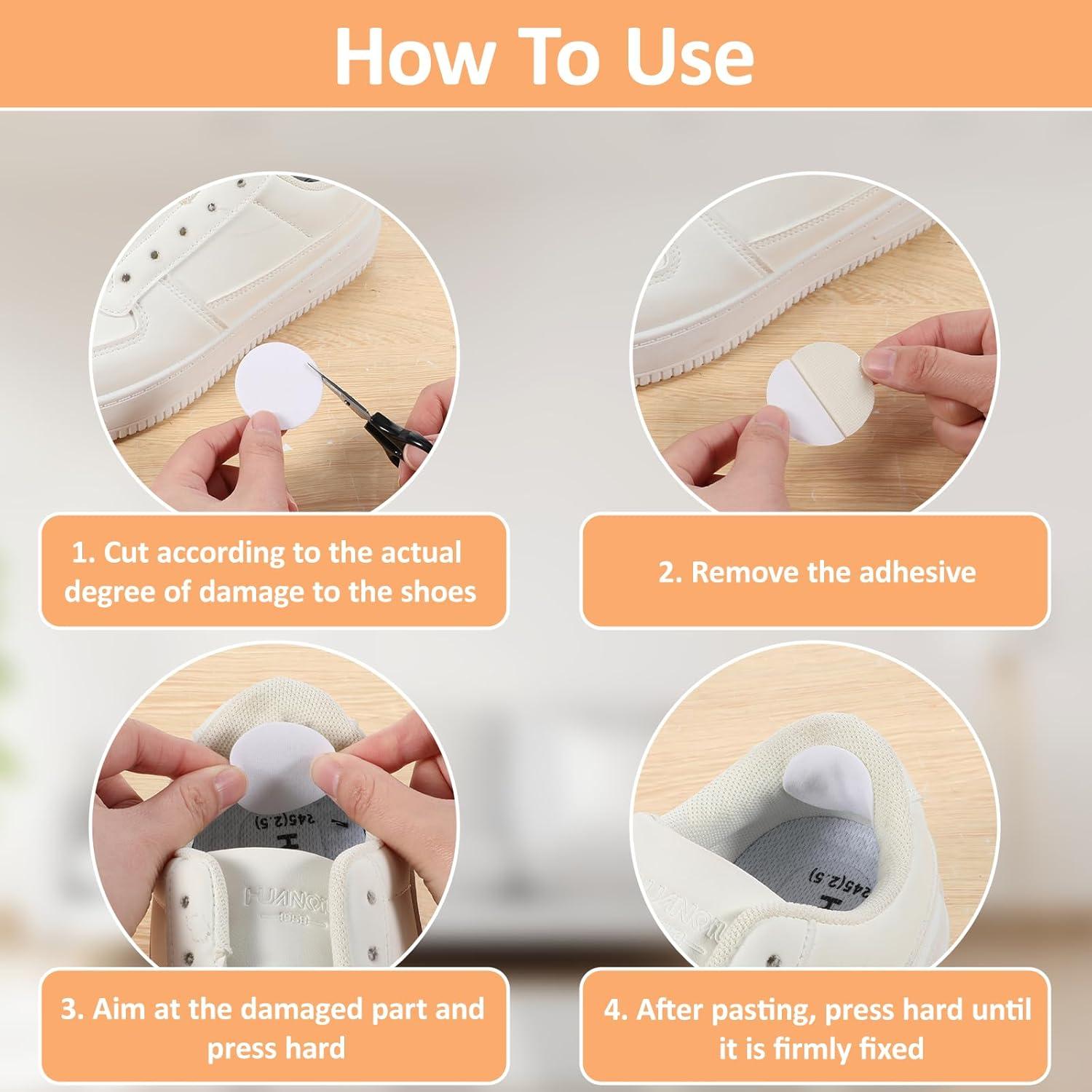 24 Parches Autoadhesivos para Zapatos - 4 Colores y 2 Formas