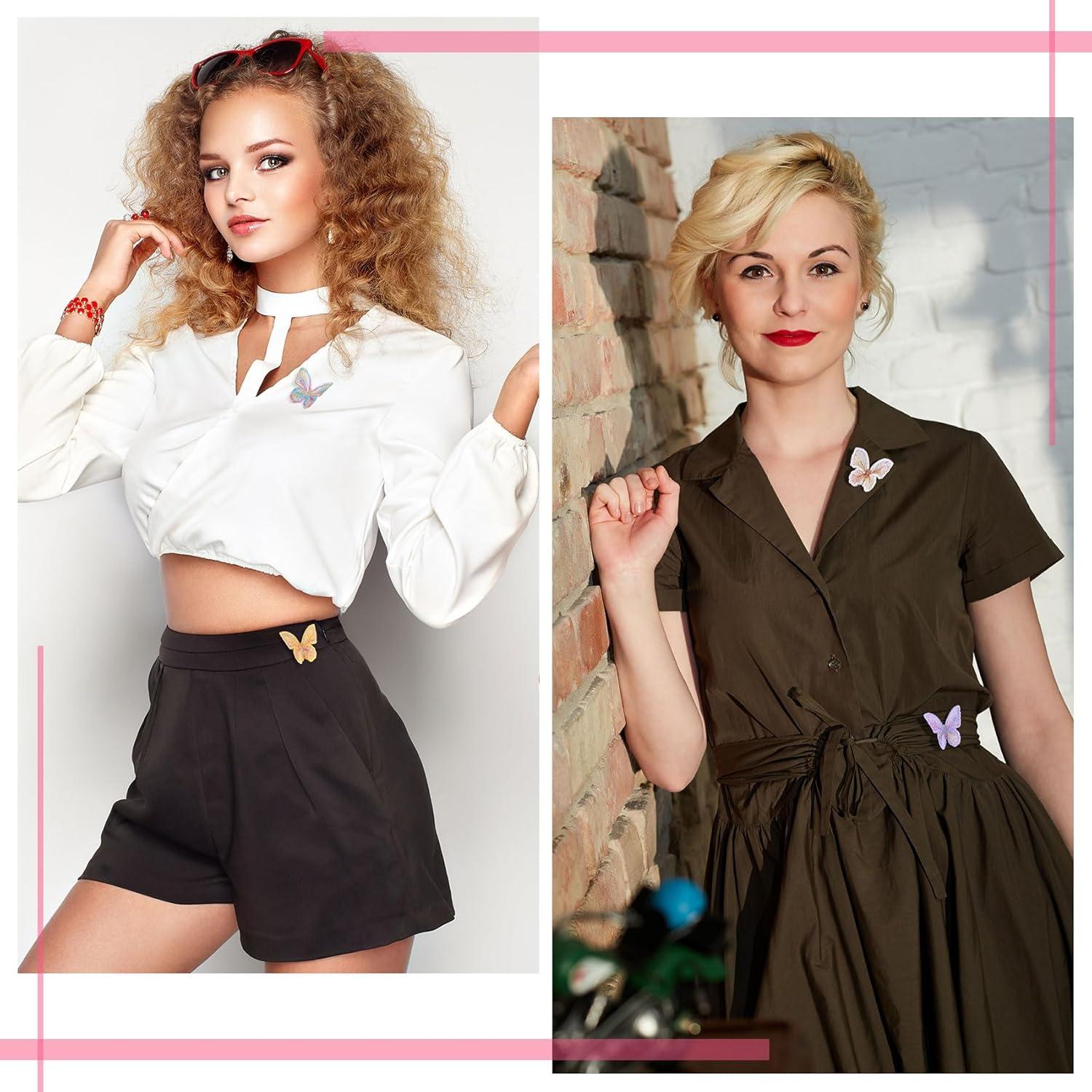 14 Parches de Encaje de Mariposa Coloridos HINZIC 4.6x3.8cm