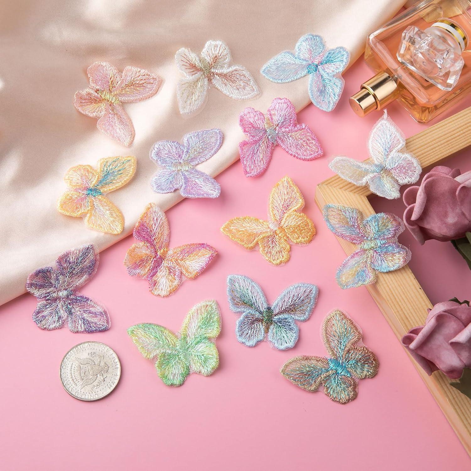 14 Parches de Encaje de Mariposa Coloridos HINZIC 4.6x3.8cm