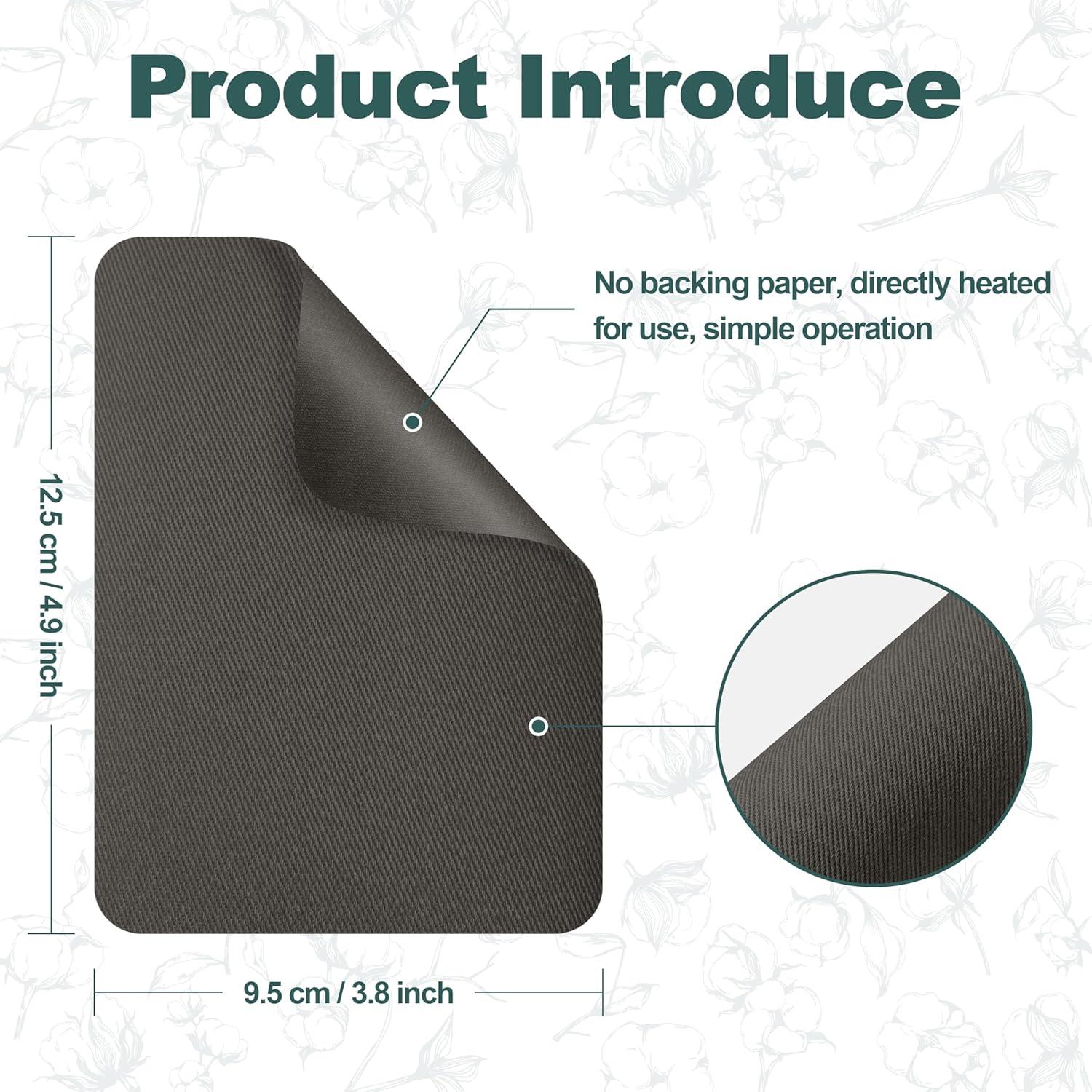 Parche de Planchar 8 Piezas Algodón Gris 9.5x12.5 cm KM