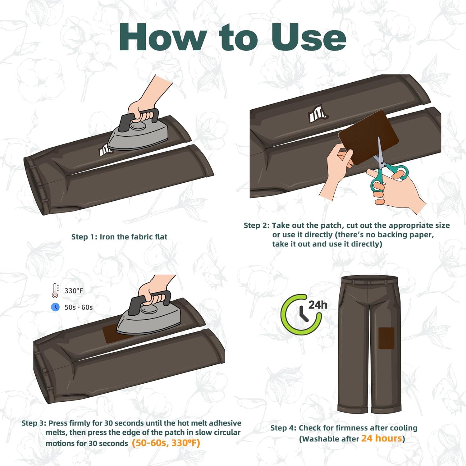 Parche de Planchar 8 Piezas Algodón Gris 9.5x12.5 cm KM