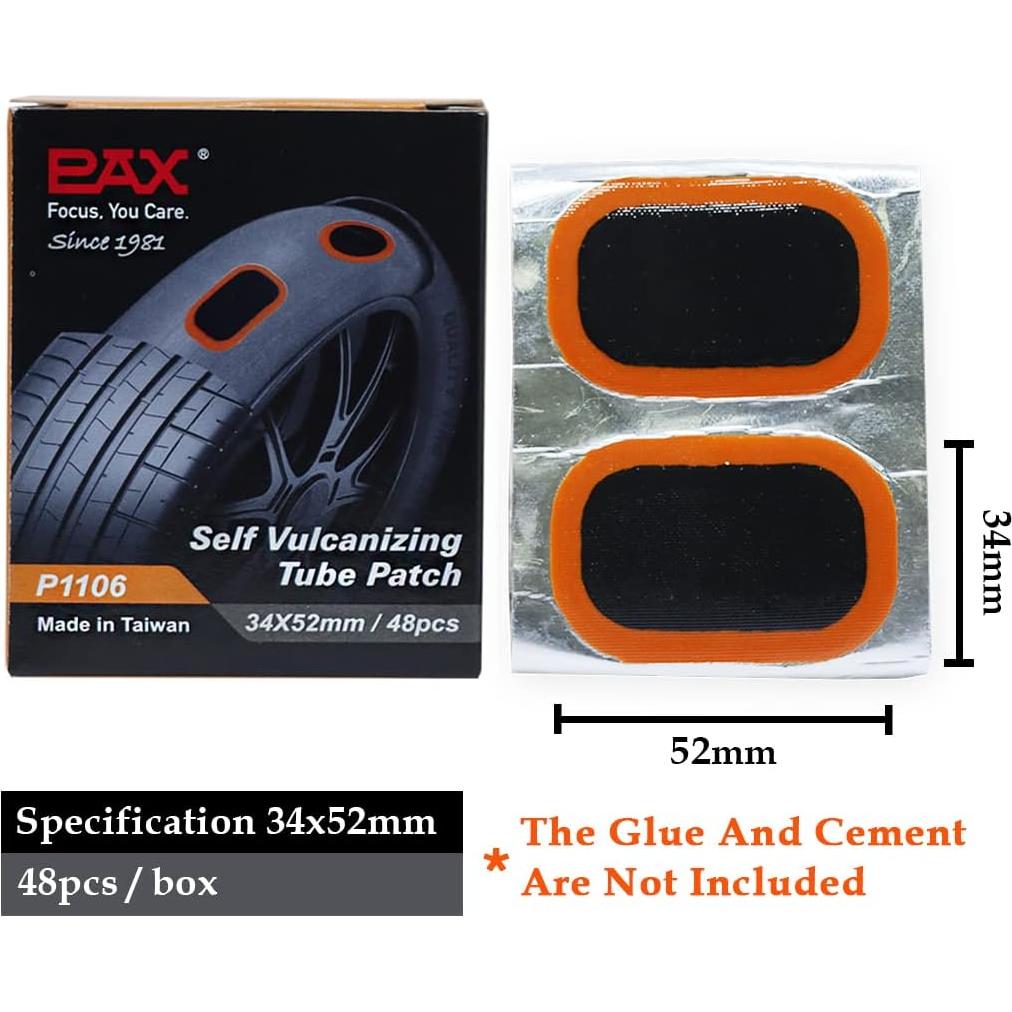 Parche de Reparación PAX 48 Pcs 34x52mm para Neumáticos