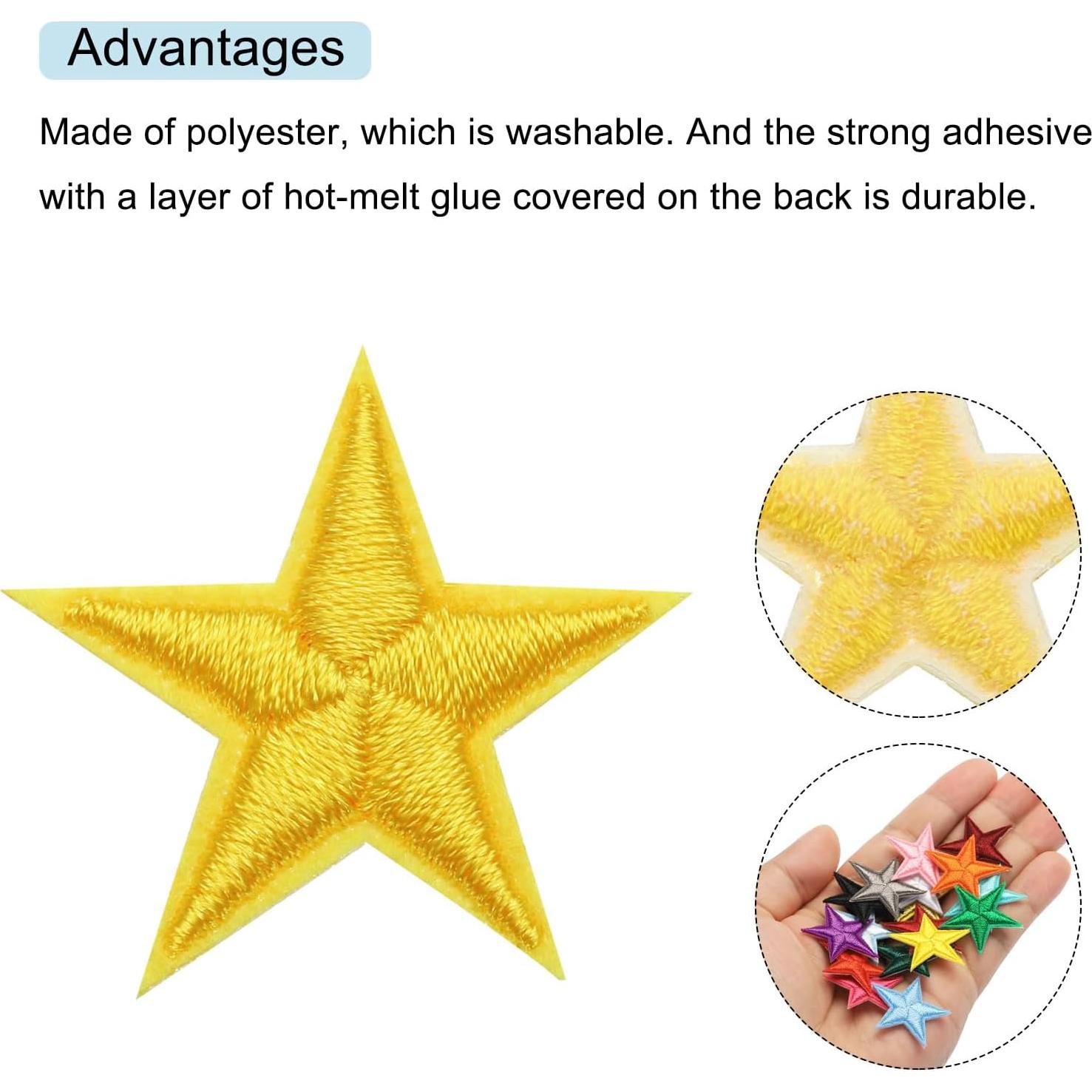 Parche de Hierro Estrella Amarillo MECCANIXITY 50 Pcs 2.9cm