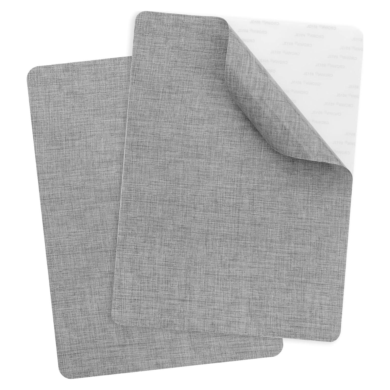 Parche de Tela Lino Autoadhesivo FR 2 Piezas 20x28 cm Gris Claro