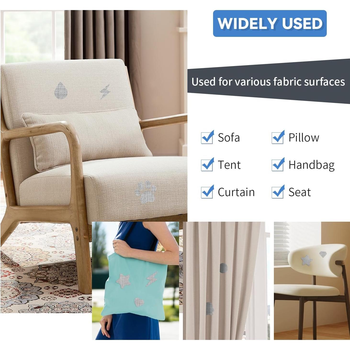 Parche de Tela Lino Autoadhesivo FR 2 Piezas 20x28 cm Gris Claro