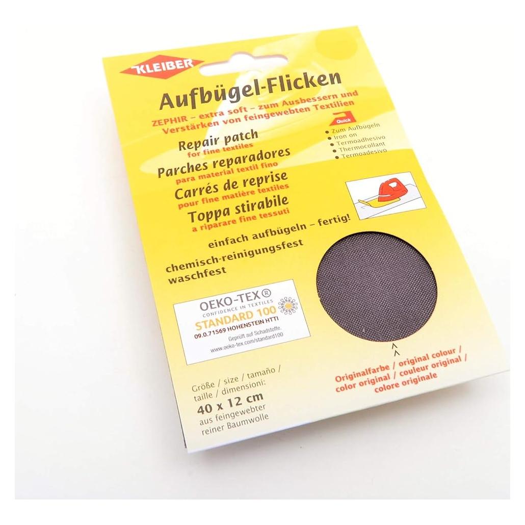 Parche termoadhesivo Kleiber 40x12 cm Algodón Gris