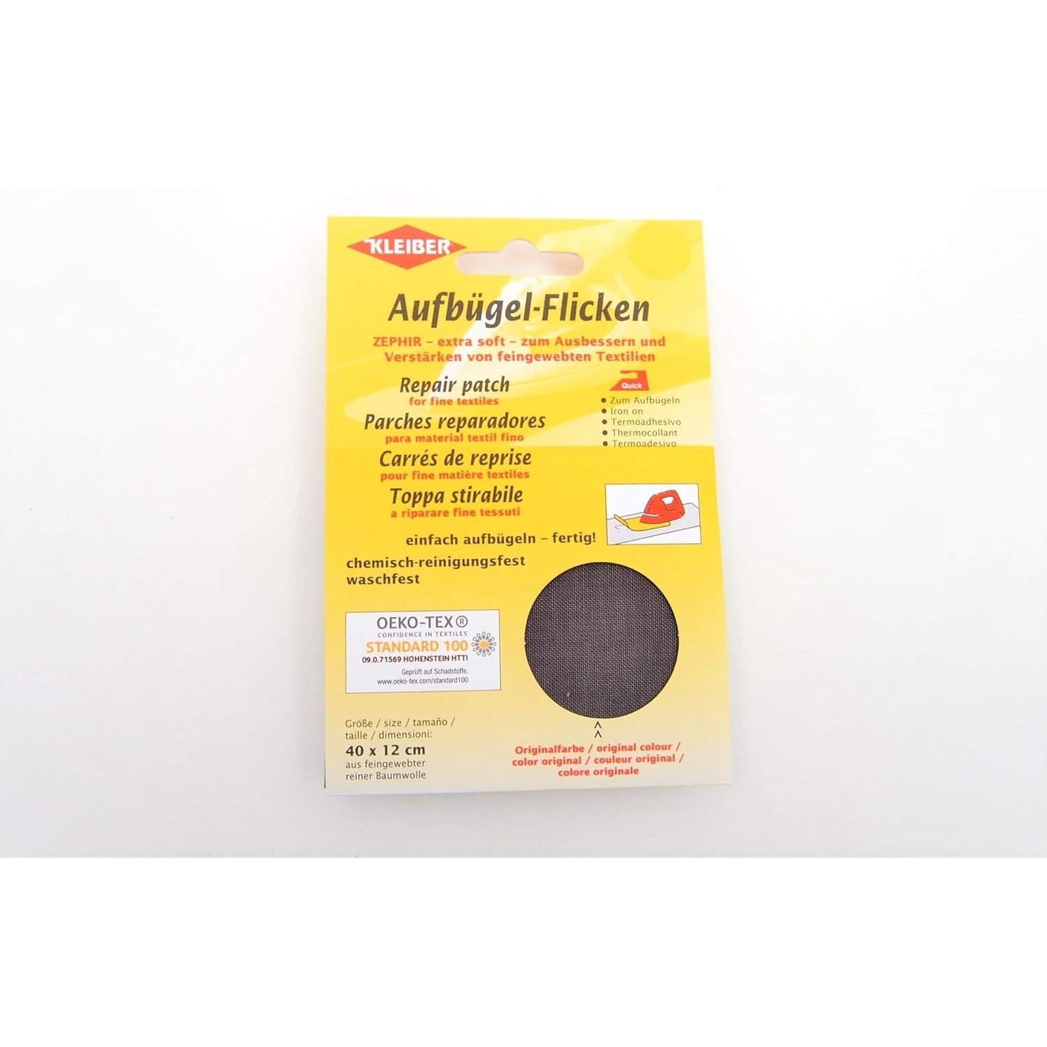 Parche termoadhesivo Kleiber 40x12 cm Algodón Gris