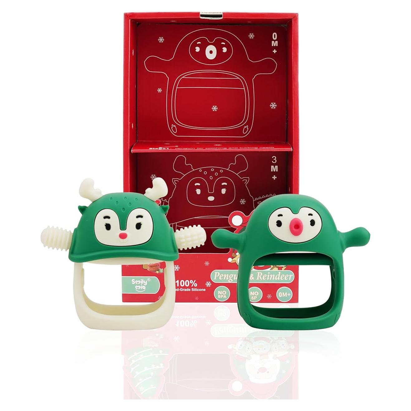 Smily Mia Set de Calcetines y Mordedores para Bebés - Verde Pino