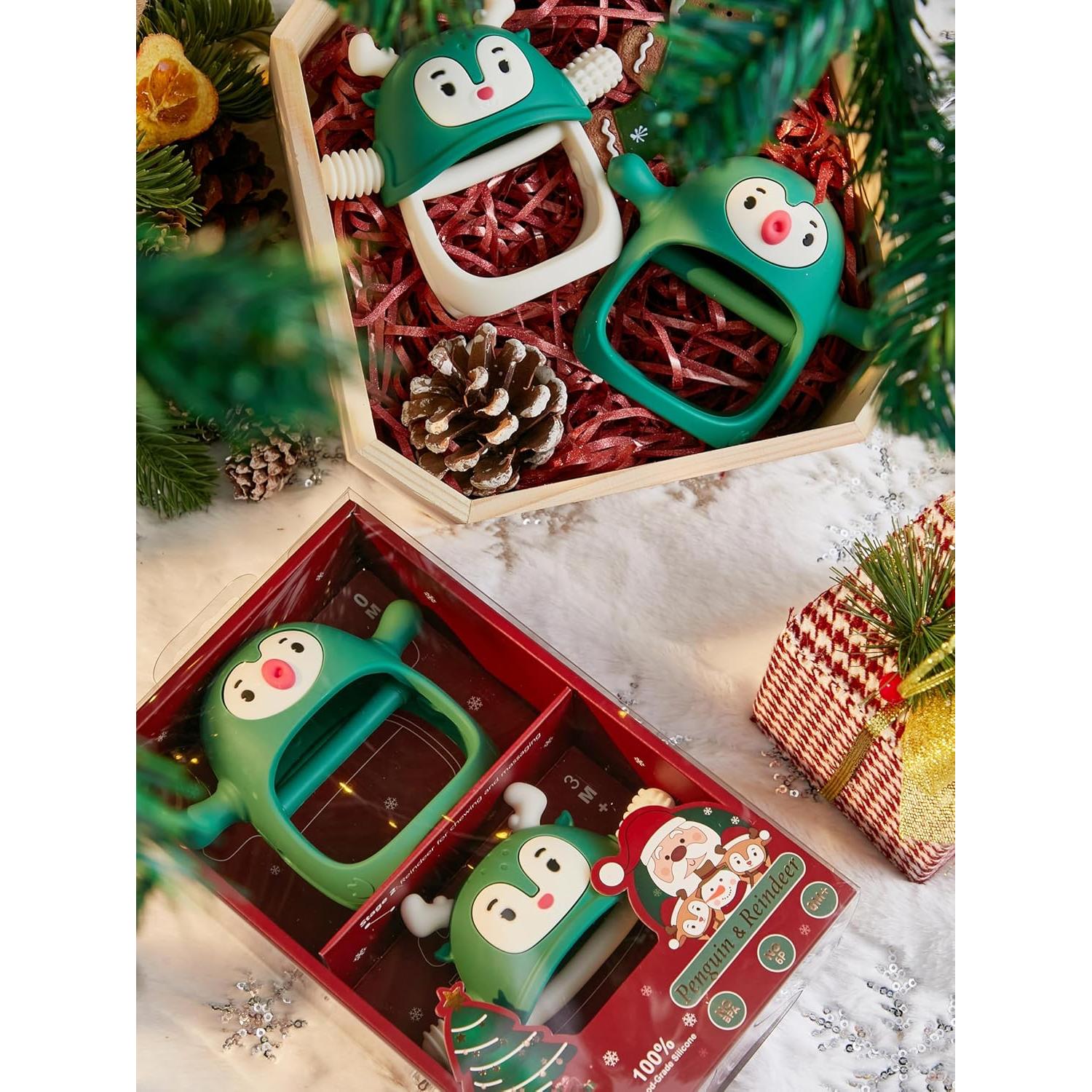 Smily Mia Set de Calcetines y Mordedores para Bebés - Verde Pino