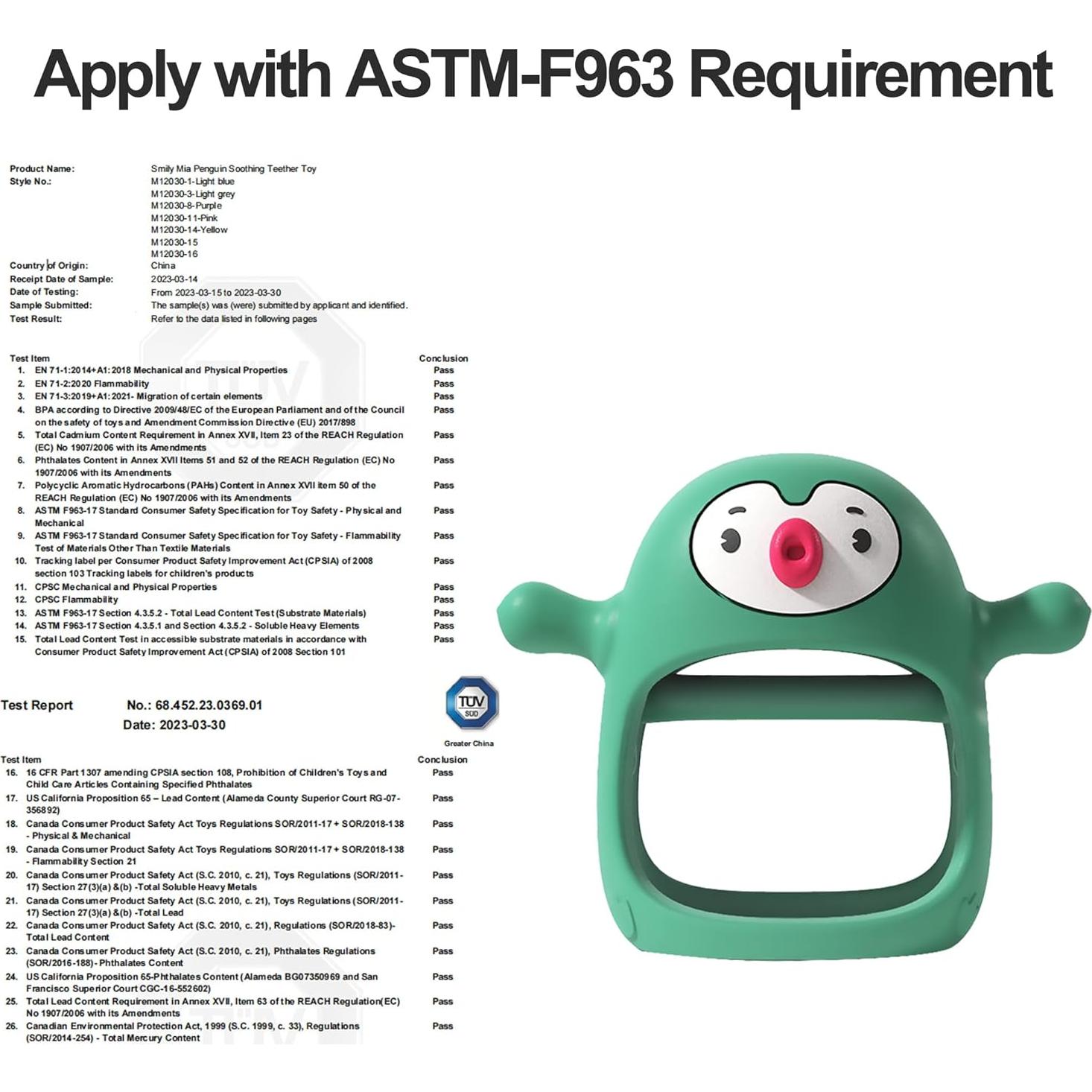 Smily Mia Set de Calcetines y Mordedores para Bebés - Verde Pino