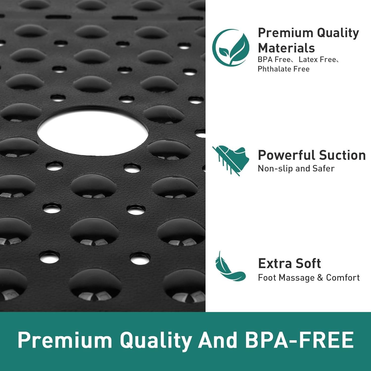 Alfombrilla de Ducha Antideslizante Naoloture 68.58x68.58cm Negra