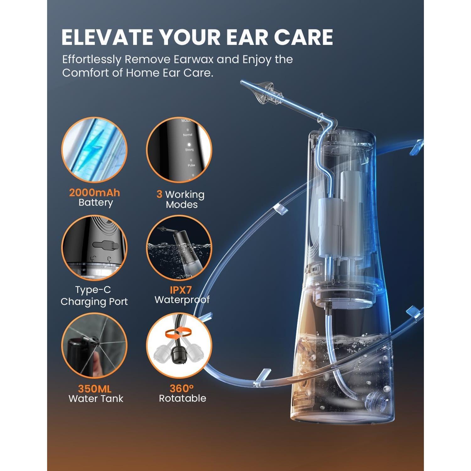 Kit de Limpieza de Oídos Eléctrico BANKKY con 7 Piezas y 3 Modos