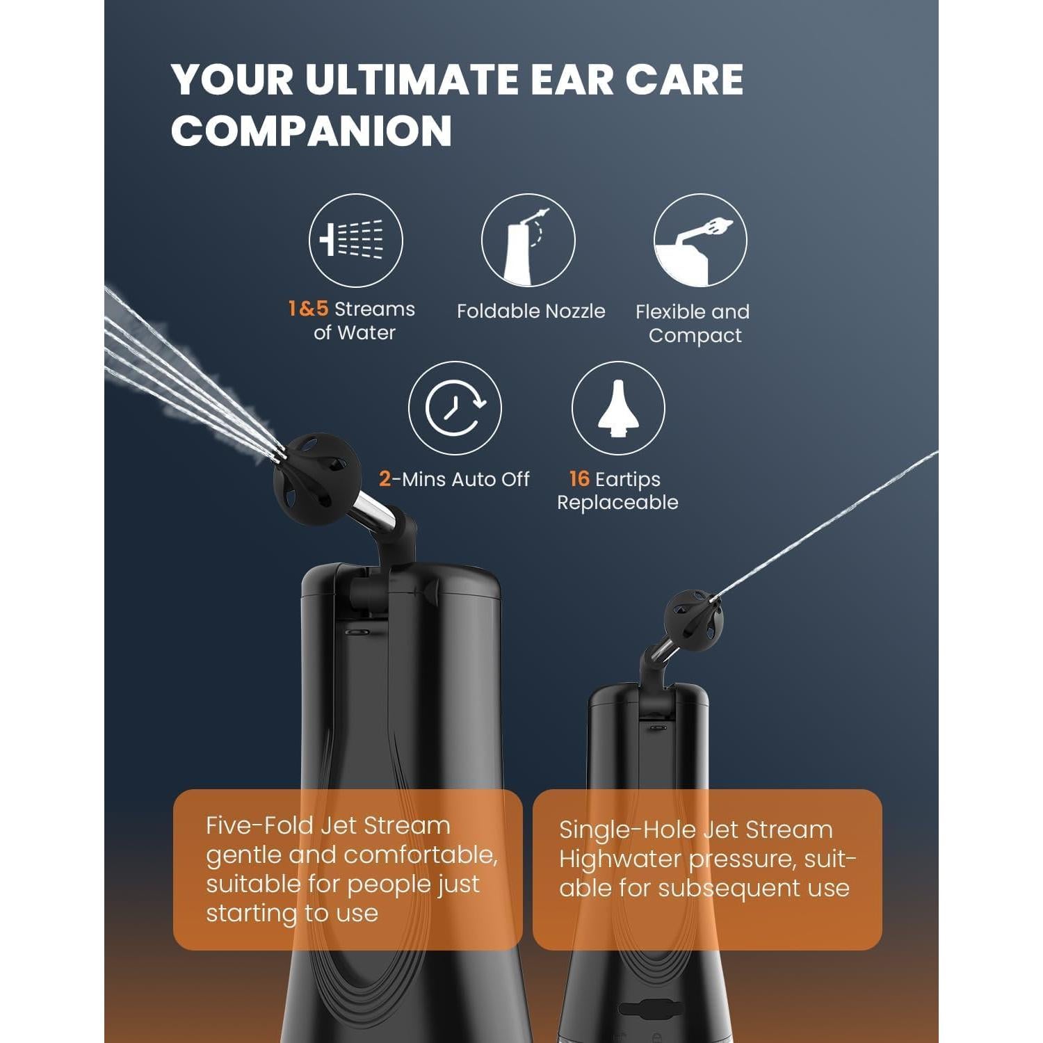 Kit de Limpieza de Oídos Eléctrico BANKKY con 7 Piezas y 3 Modos