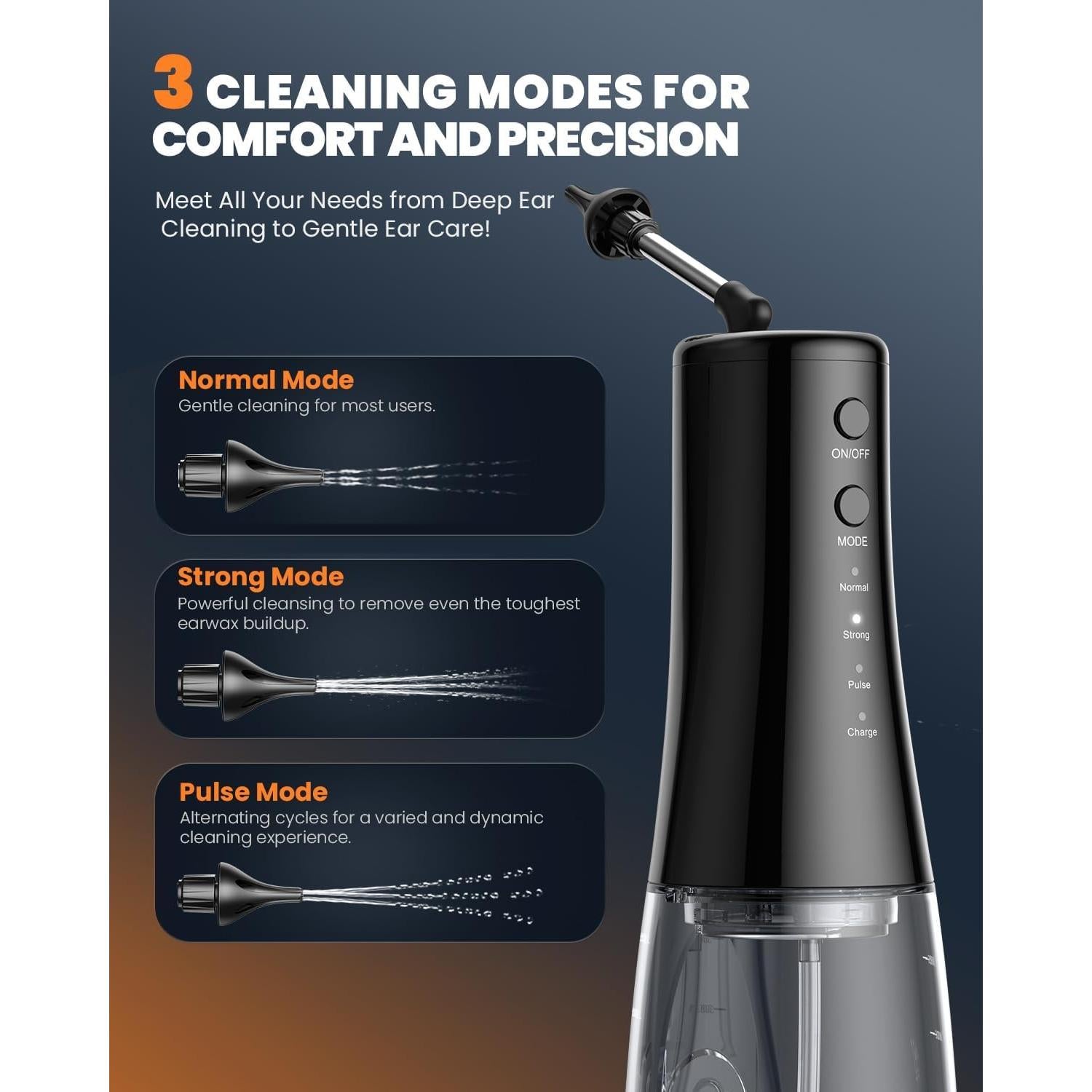 Kit de Limpieza de Oídos Eléctrico BANKKY con 7 Piezas y 3 Modos