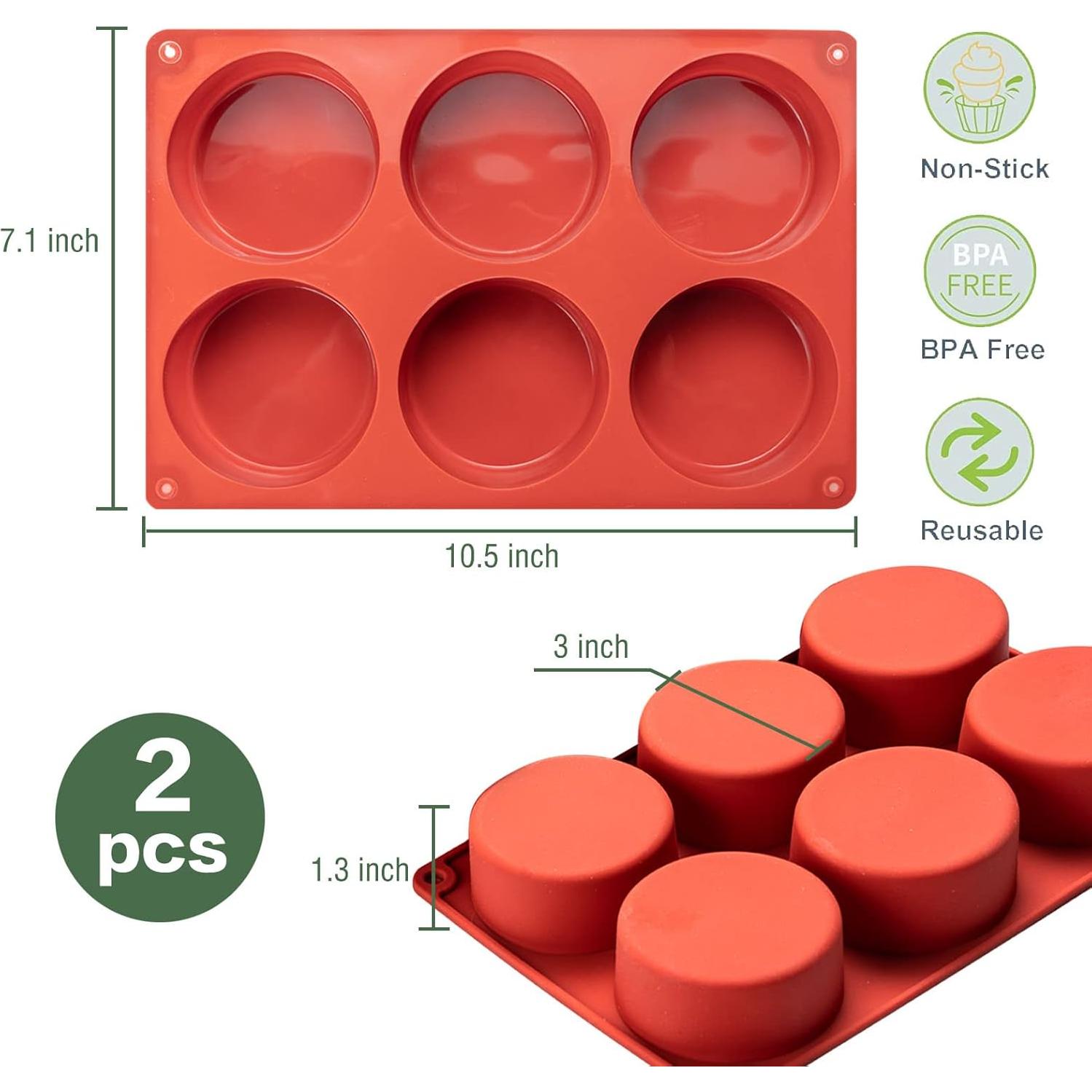 Moldes de Huevo de Silicona Dootafy 2 Piezas 7.6 cm Profundos