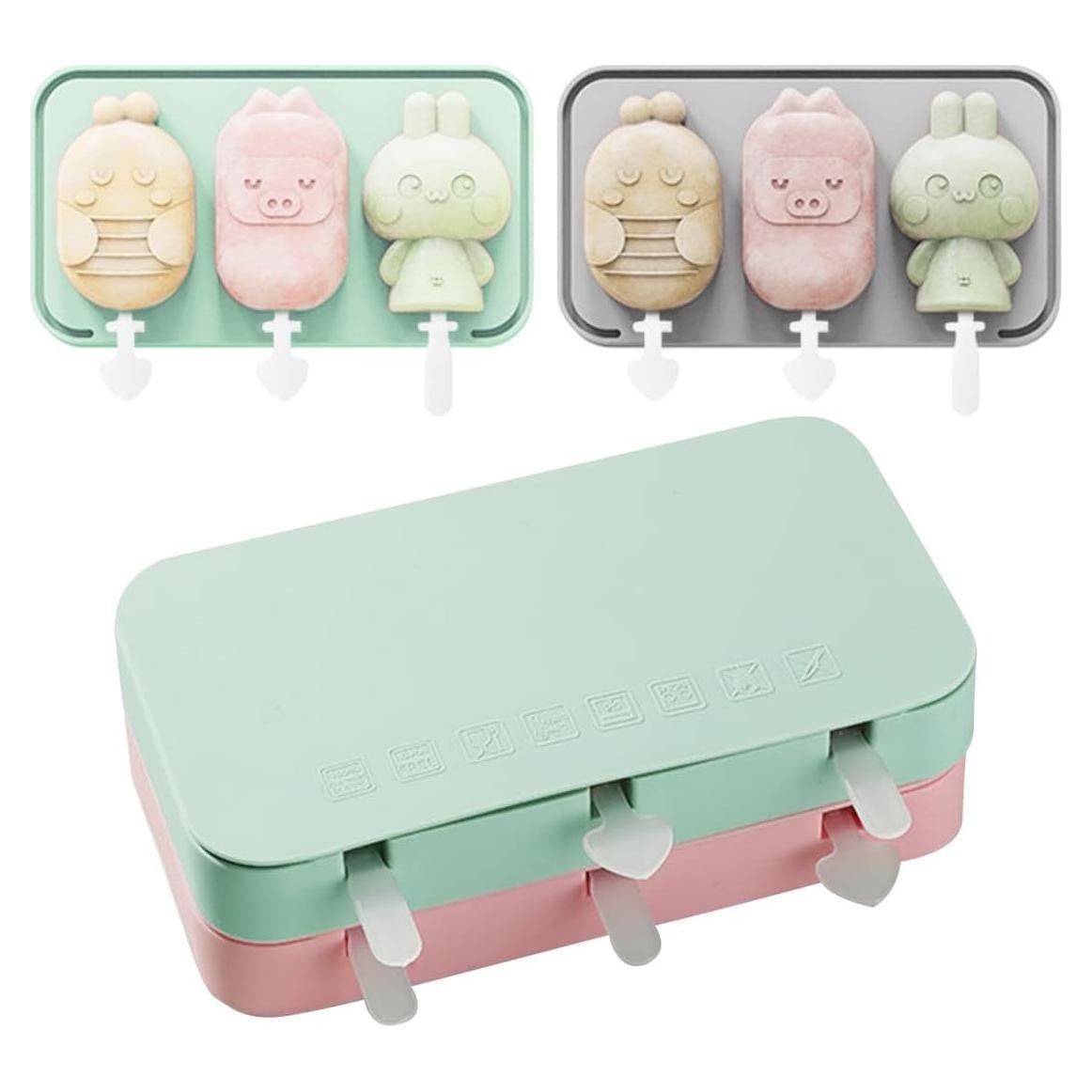 Moldes de Popsicles de Silicona Agaommio 6 Piezas para Niños