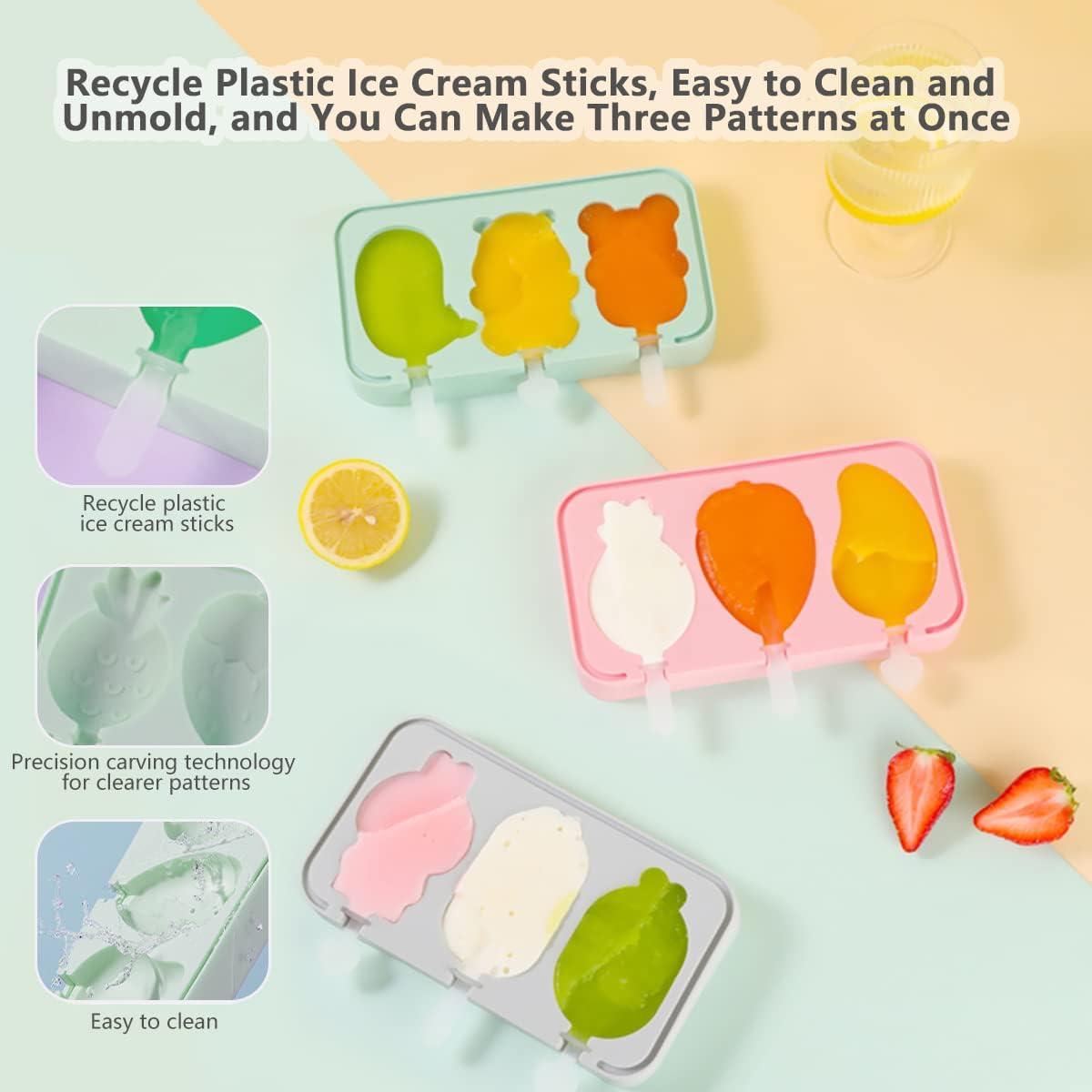Moldes de Popsicles de Silicona Agaommio 6 Piezas para Niños
