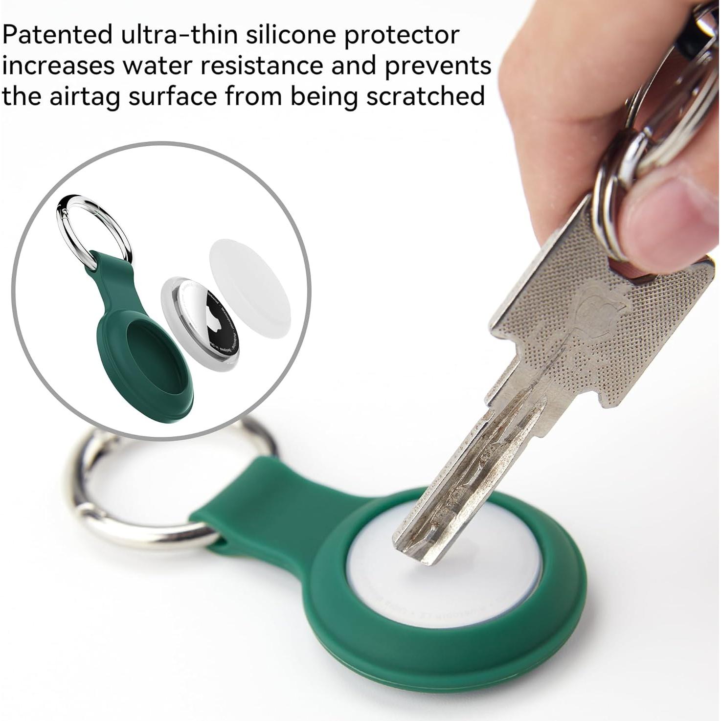 Paquete de 4 fundas de silicona a prueba de agua para AirTag