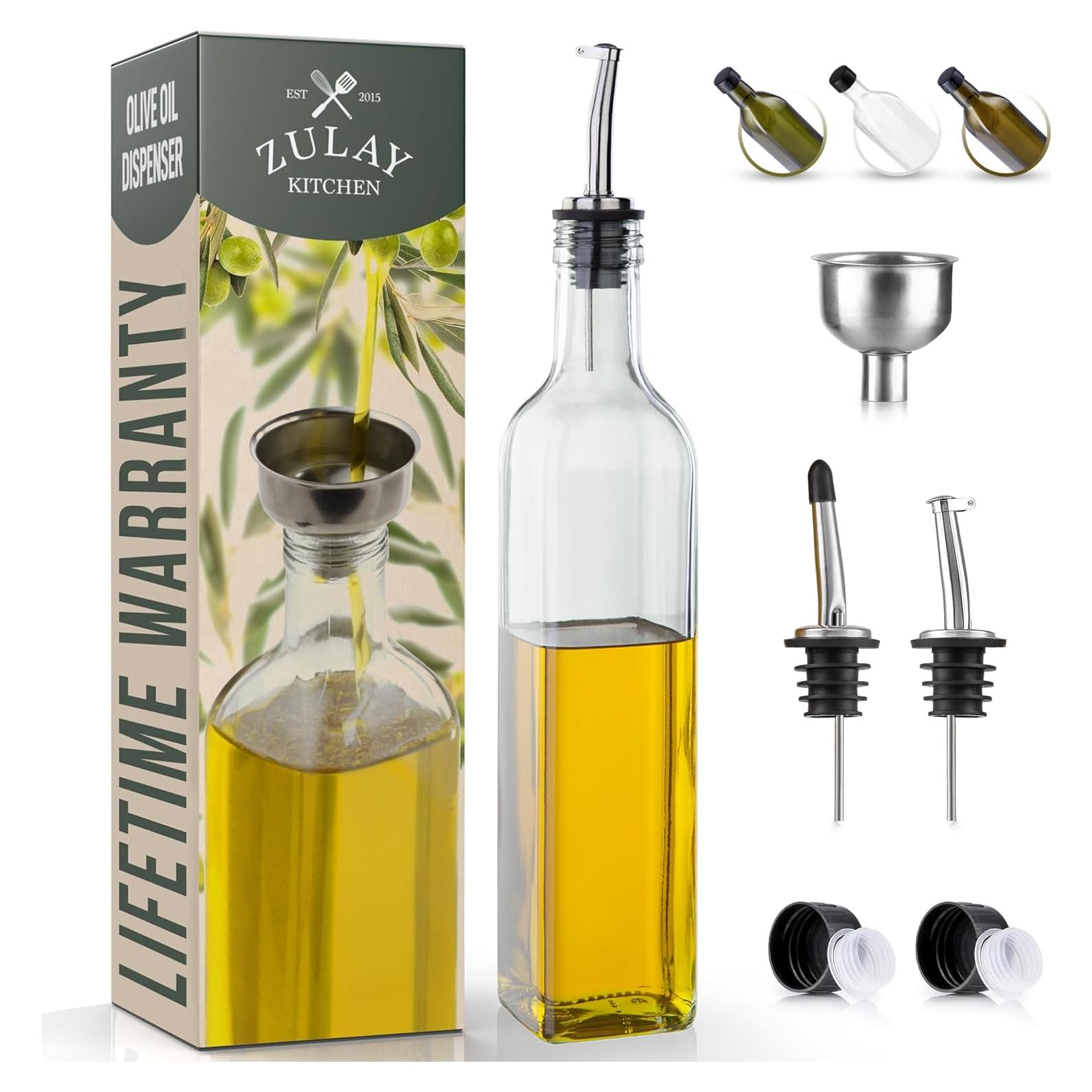 Dispensador de Aceite de Oliva Zulay 0.5L Vidrio Transparente