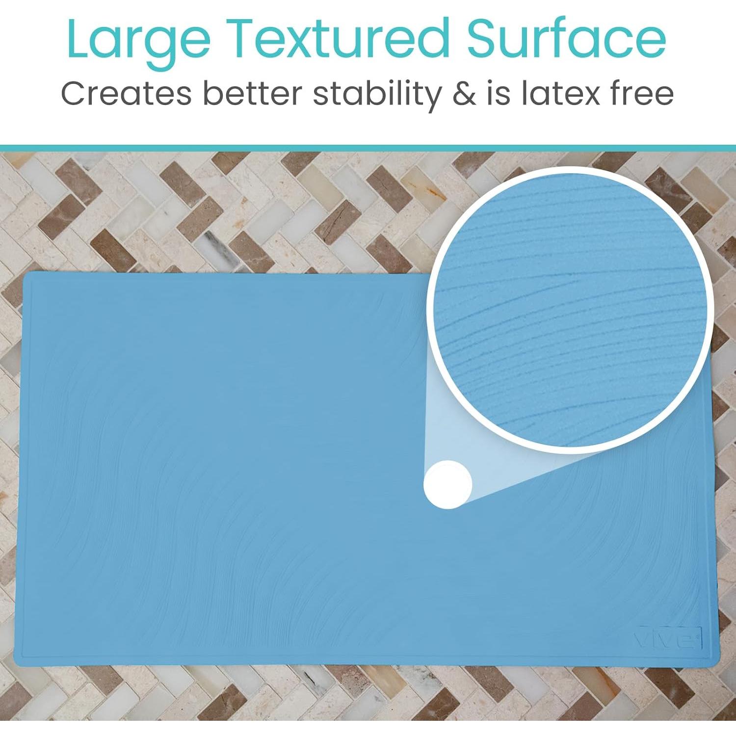 Alfombrilla de Baño Antideslizante Vive XL 71x40 cm Azul