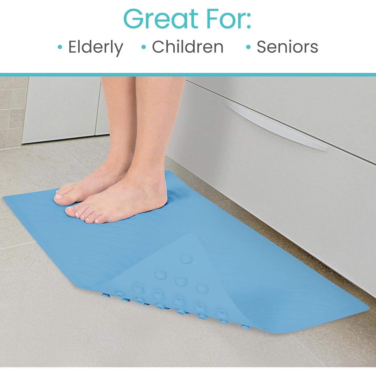 Alfombrilla de Baño Antideslizante Vive XL 71x40 cm Azul