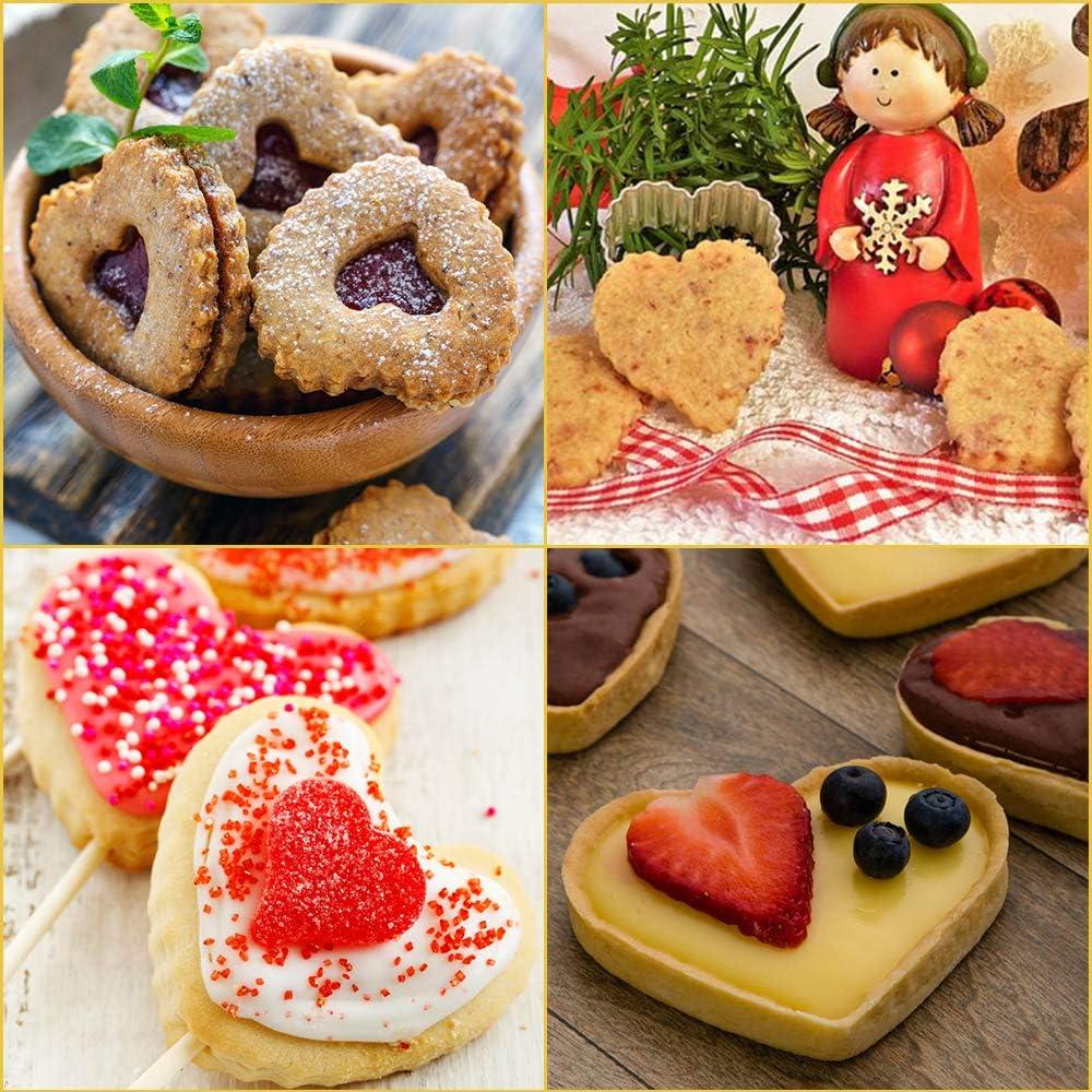 Juego de 6 Moldes para Tartas Mini Cyimi 10 cm Corazón Antiadherente