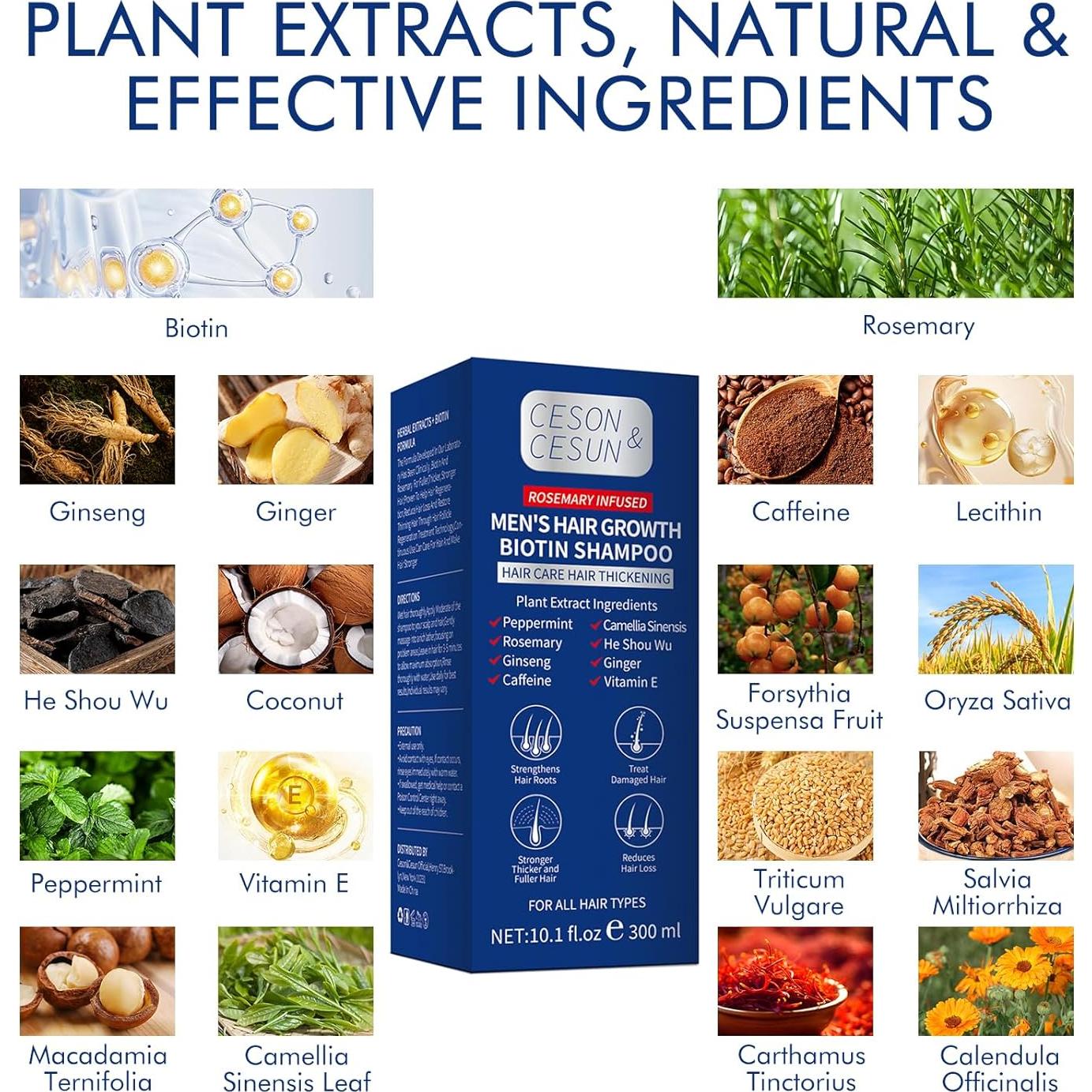 Champú Engrosante Ceson&Cesun 300ml con Romero y Biotina