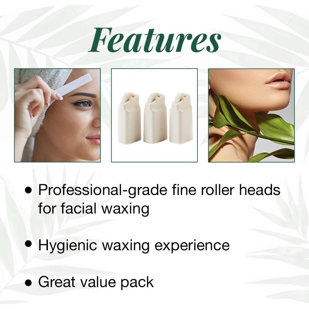 Cabezas de Rodillo Fino Clean + Easy - Paquete de 3 para Depilación Facial
