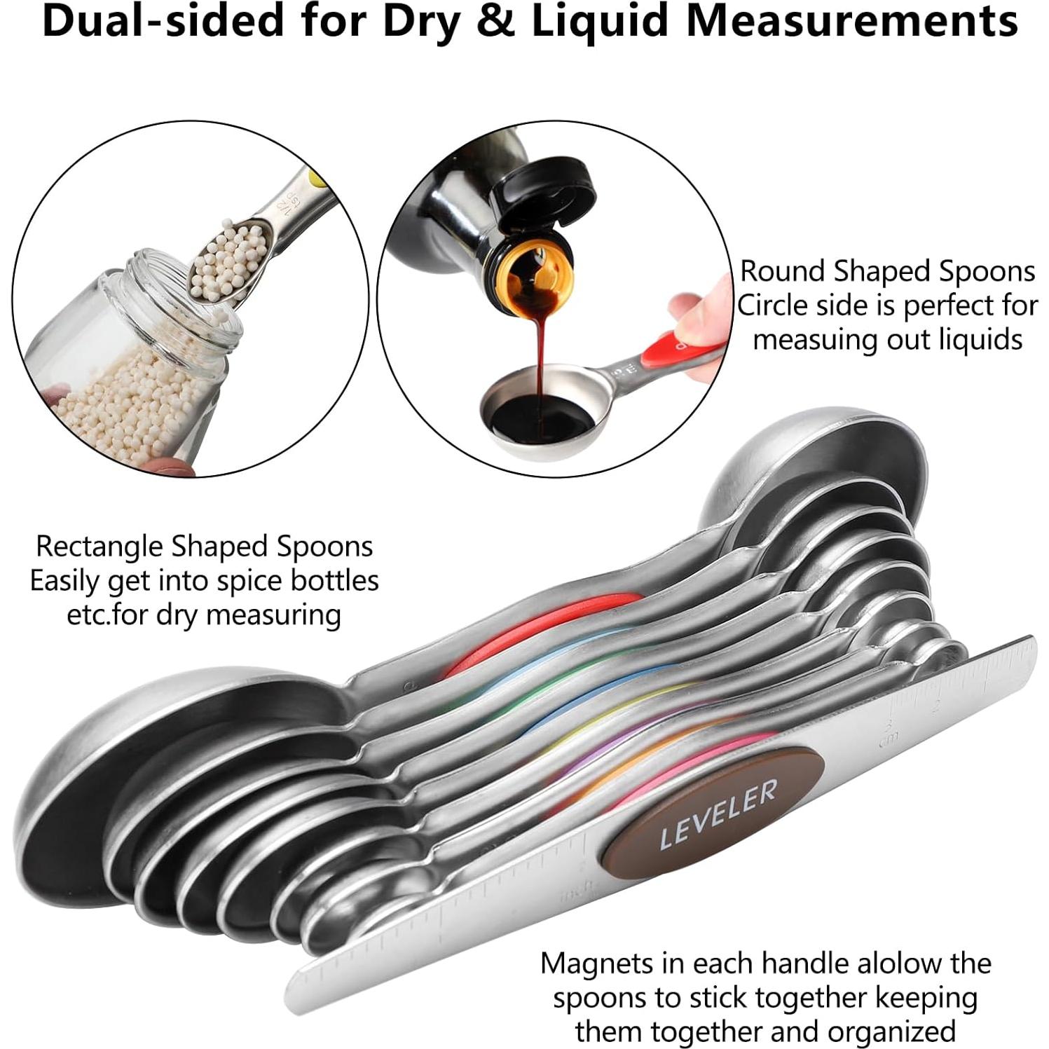 Juego de Cucharas Medidoras Magnéticas CHAMTILE Acero Inoxidable