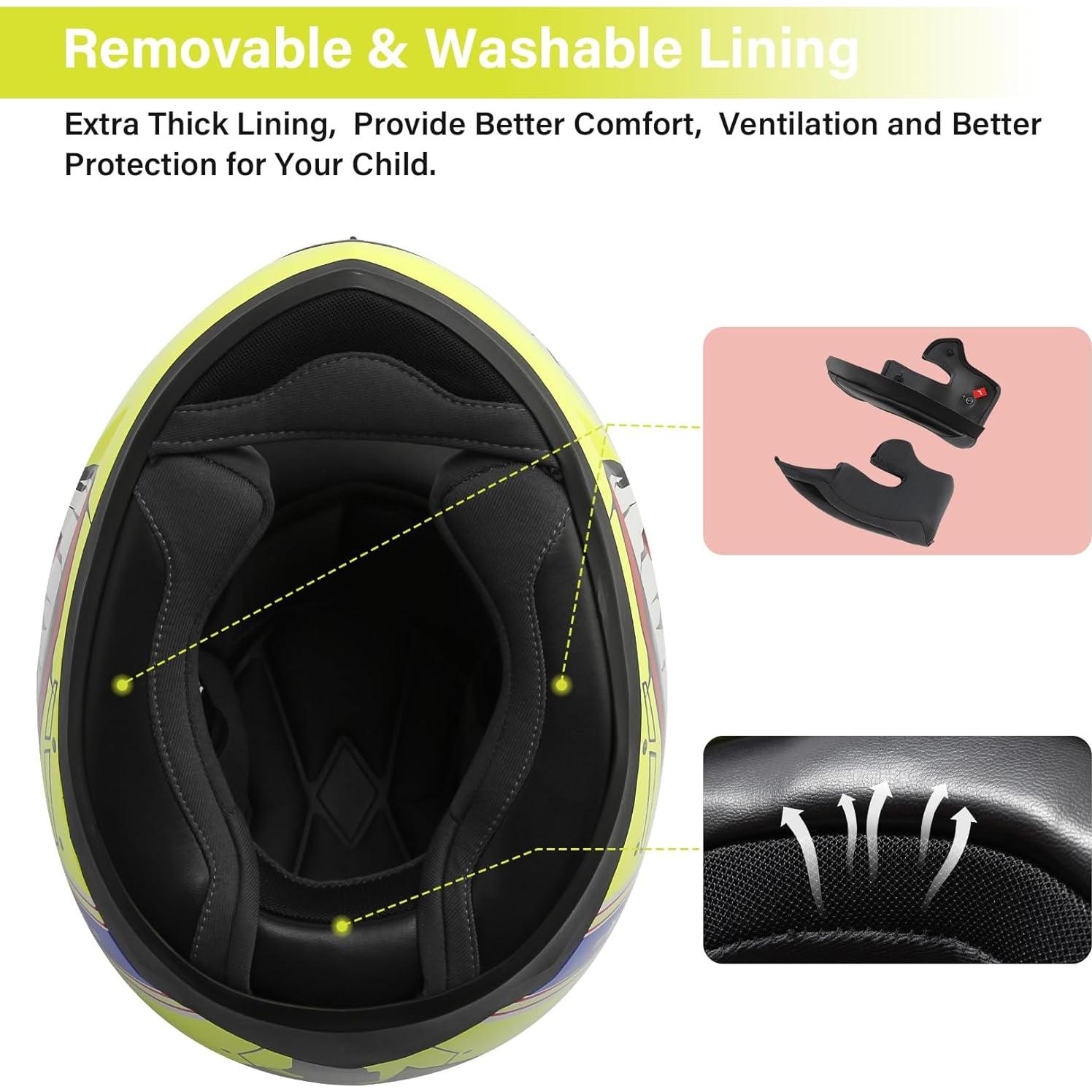 Casco TCT-MOTORPARTS X-Large Niños Motocross Amarillo