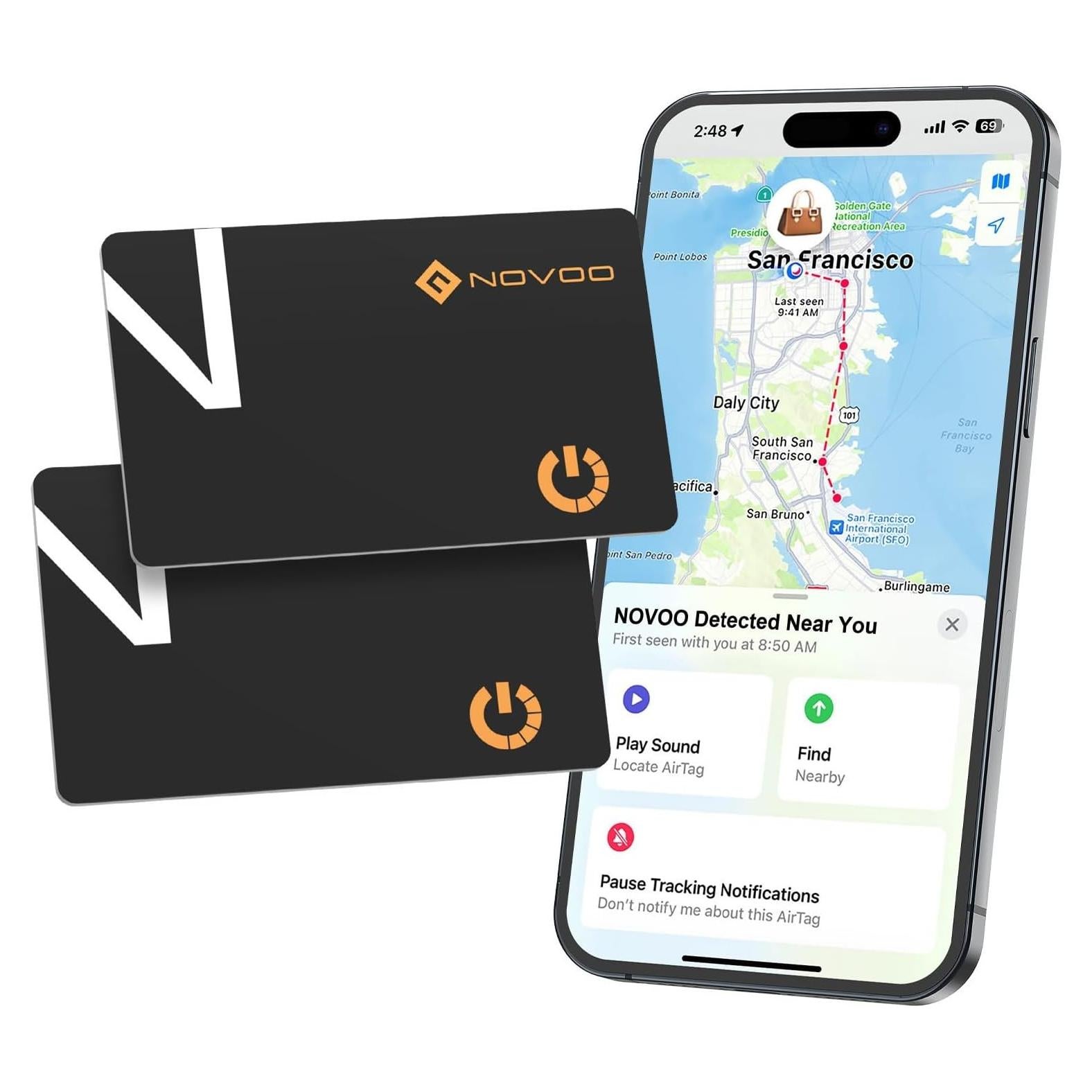 Rastreador Bluetooth NOVOO NFC1-207C para iOS, IP68, 6 Años