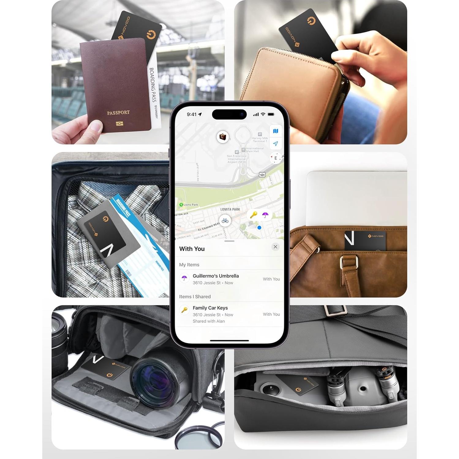 Rastreador Bluetooth NOVOO NFC1-207C para iOS, IP68, 6 Años