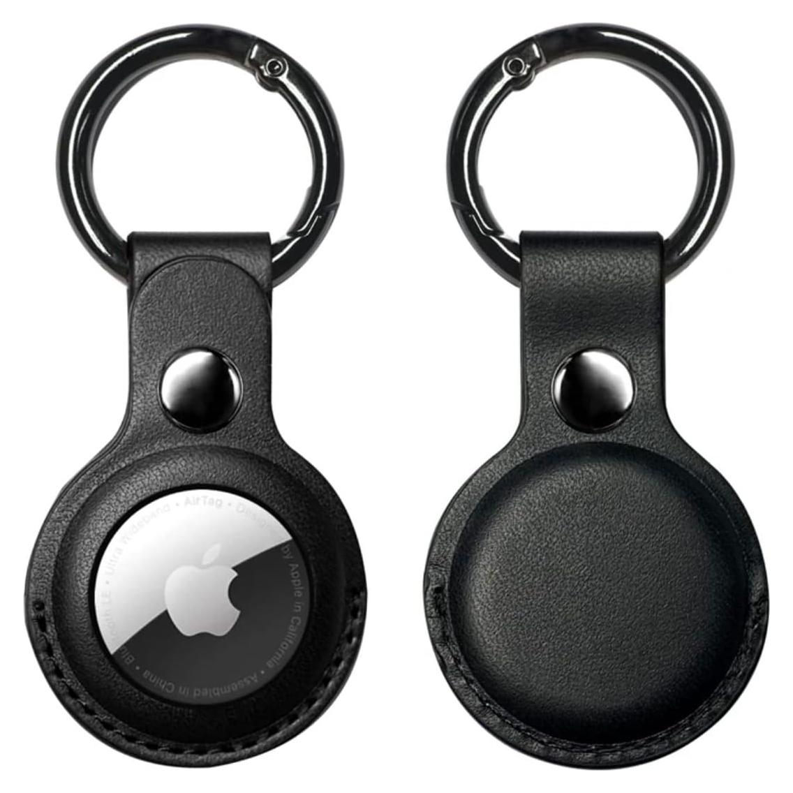 Premium Leather AirTag Keychain Case - Durable Holder for Tracking Device Compatible with Apple AirTag