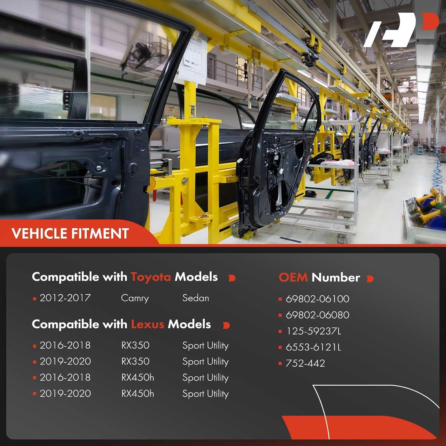 Regulador de Ventana Eléctrico A-Premium Lado Izquierdo Toyota Camry 2012-2017 Lexus RX350 RX450h 2016-2020