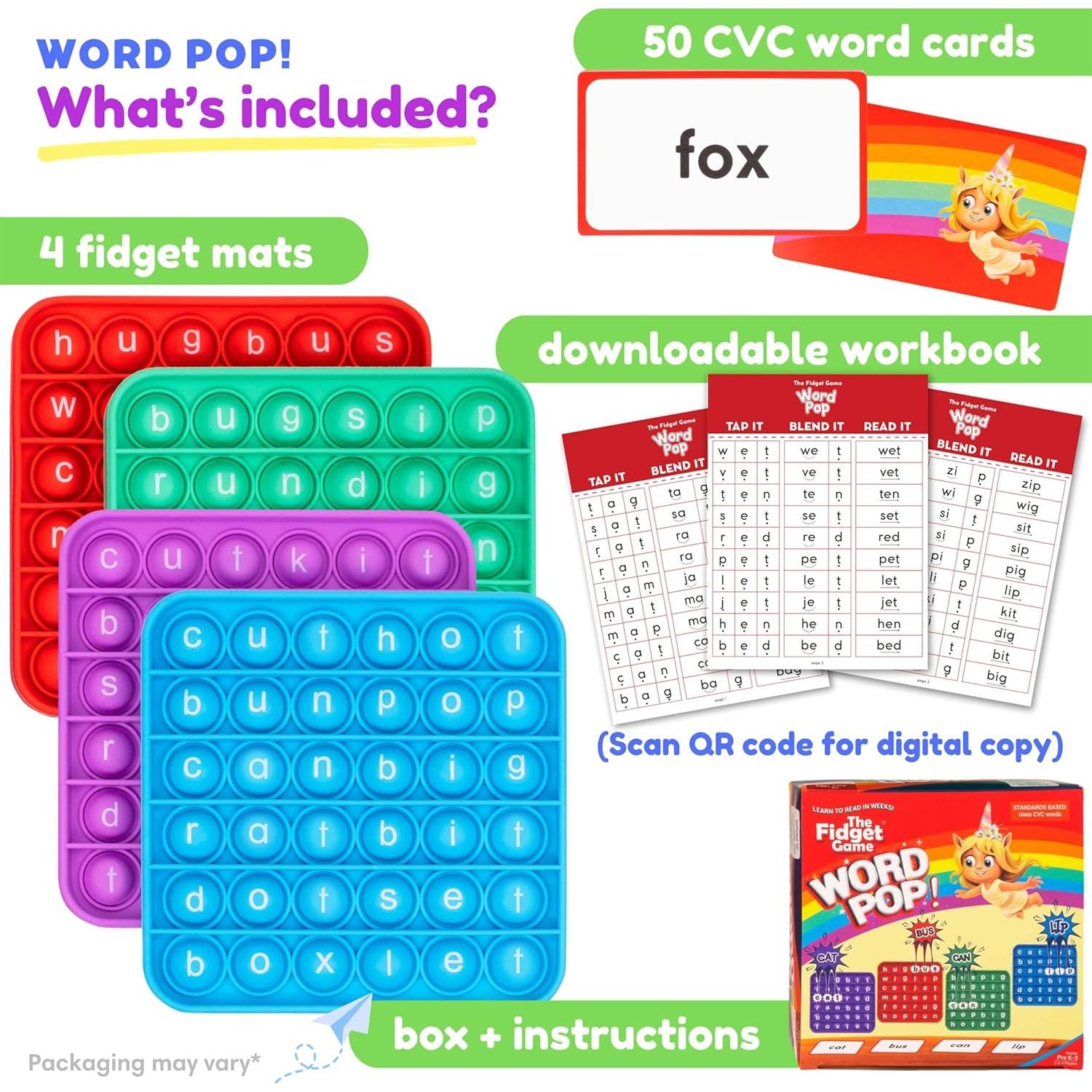 Juego Fidget El Juego Fidget Word Pop - Aprender a Leer