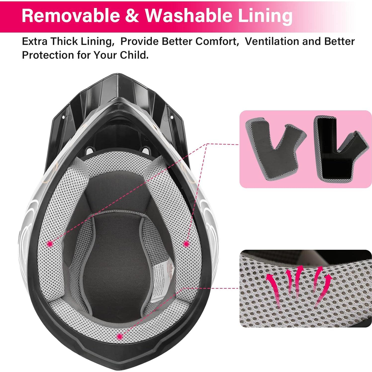 Casco Integral TCT-MOTORPARTS Niños Motocross Negro Graffiti